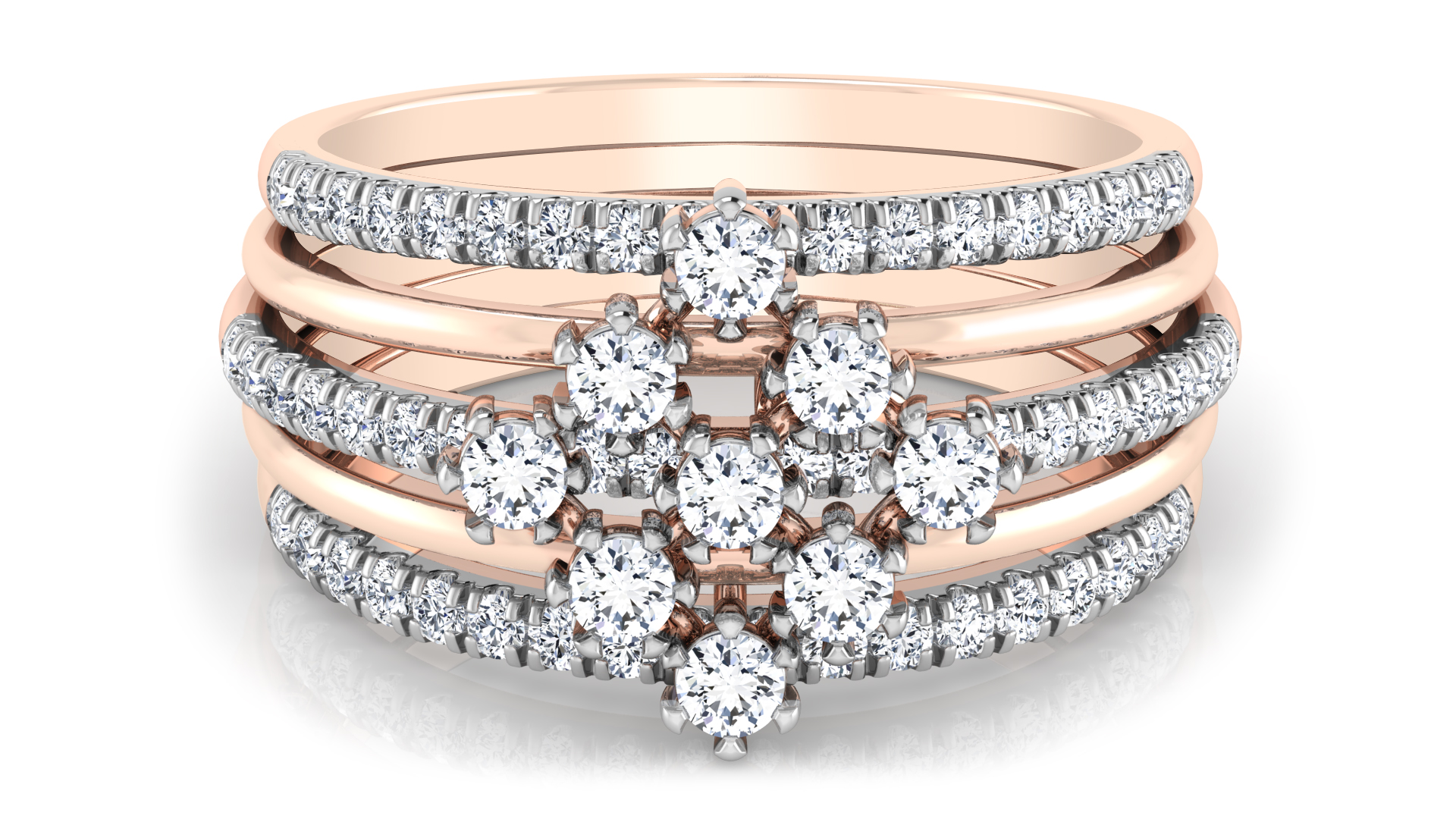 Designer Stylish 18 K Gold Diamond Ring for Women and Girls