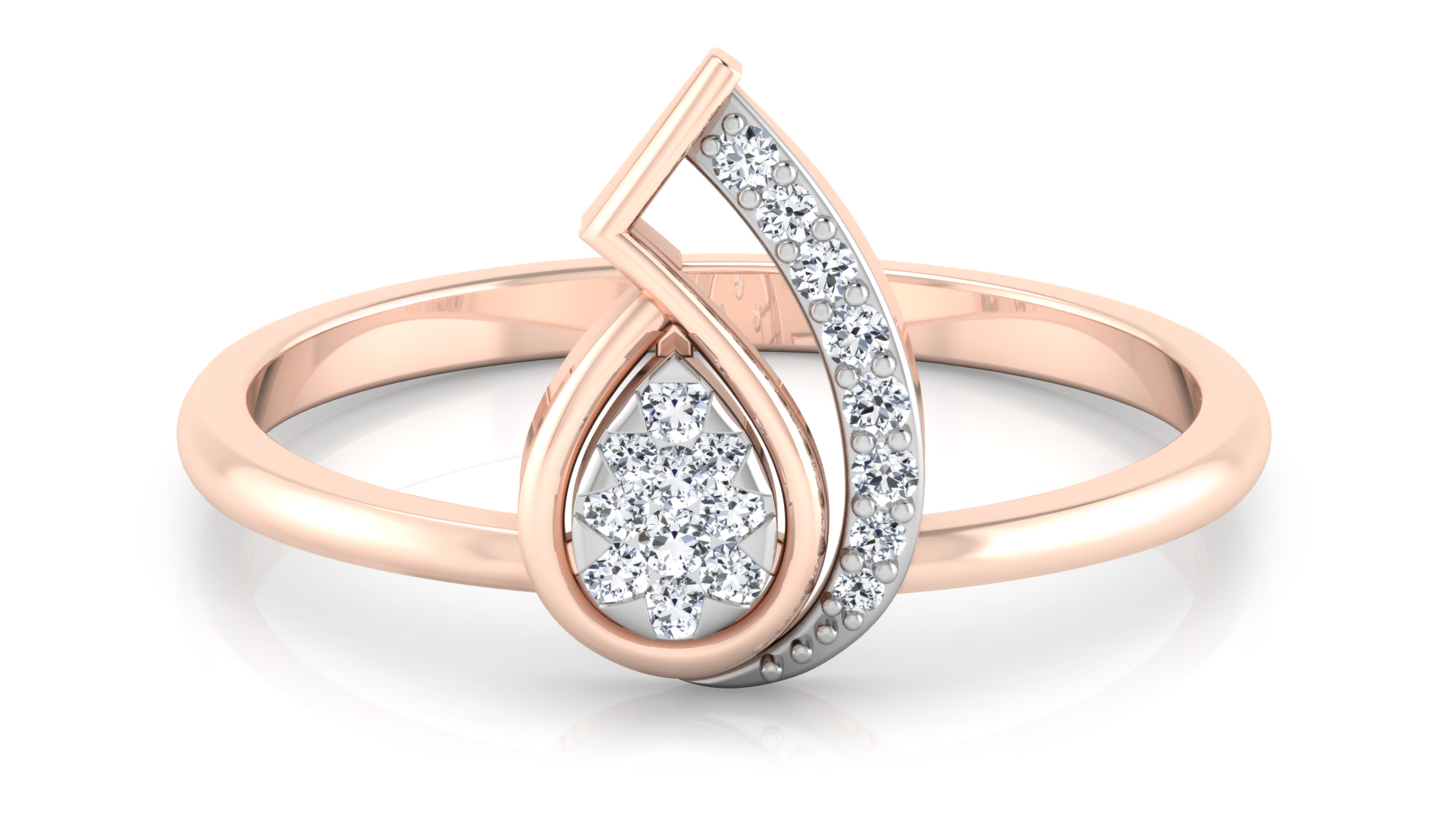 Designer Stylish 18 K Gold Diamond Ring for Women and Girls