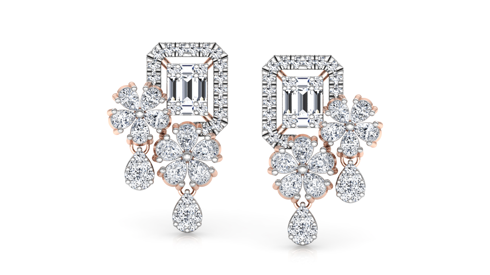 Designer Trendy Gold Diamond Earring