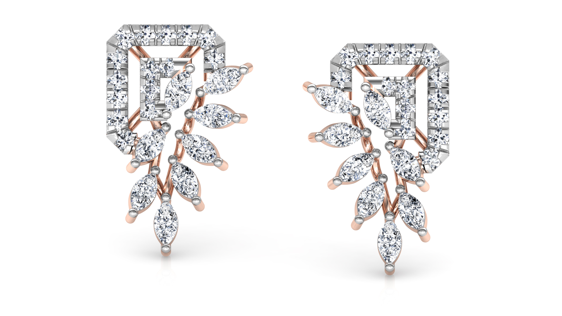 Designer Trendy Gold Diamond Earring