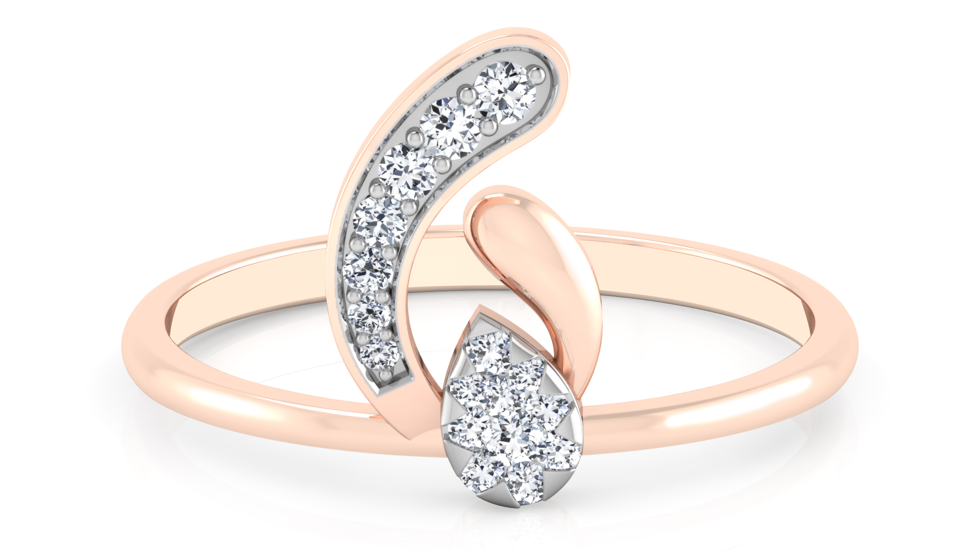 Designer Stylish 18 K Gold Diamond Ring for Women and Girls