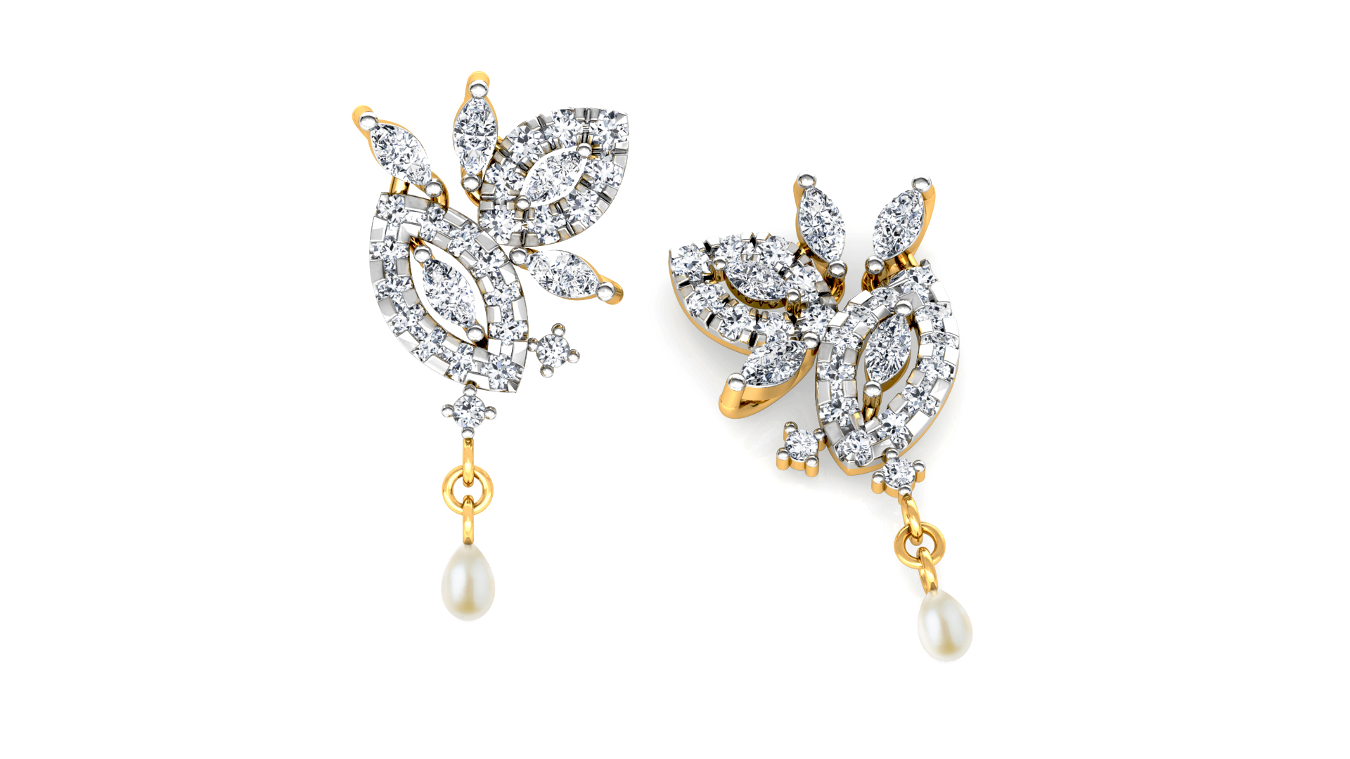 Designer Trendy Gold Diamond Earring