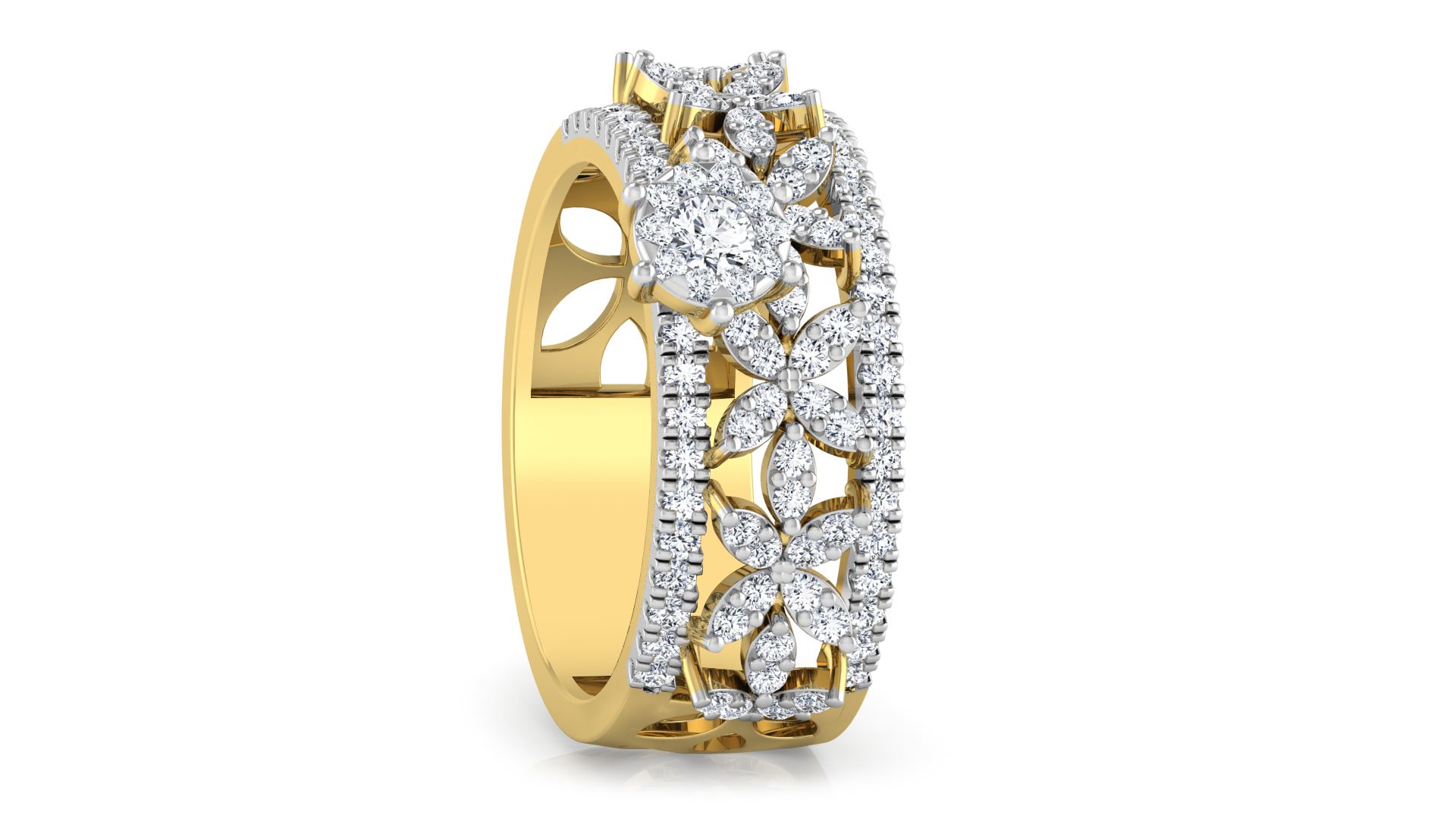 Designer Stylish 18 K Gold Diamond Ring for Women and Girls