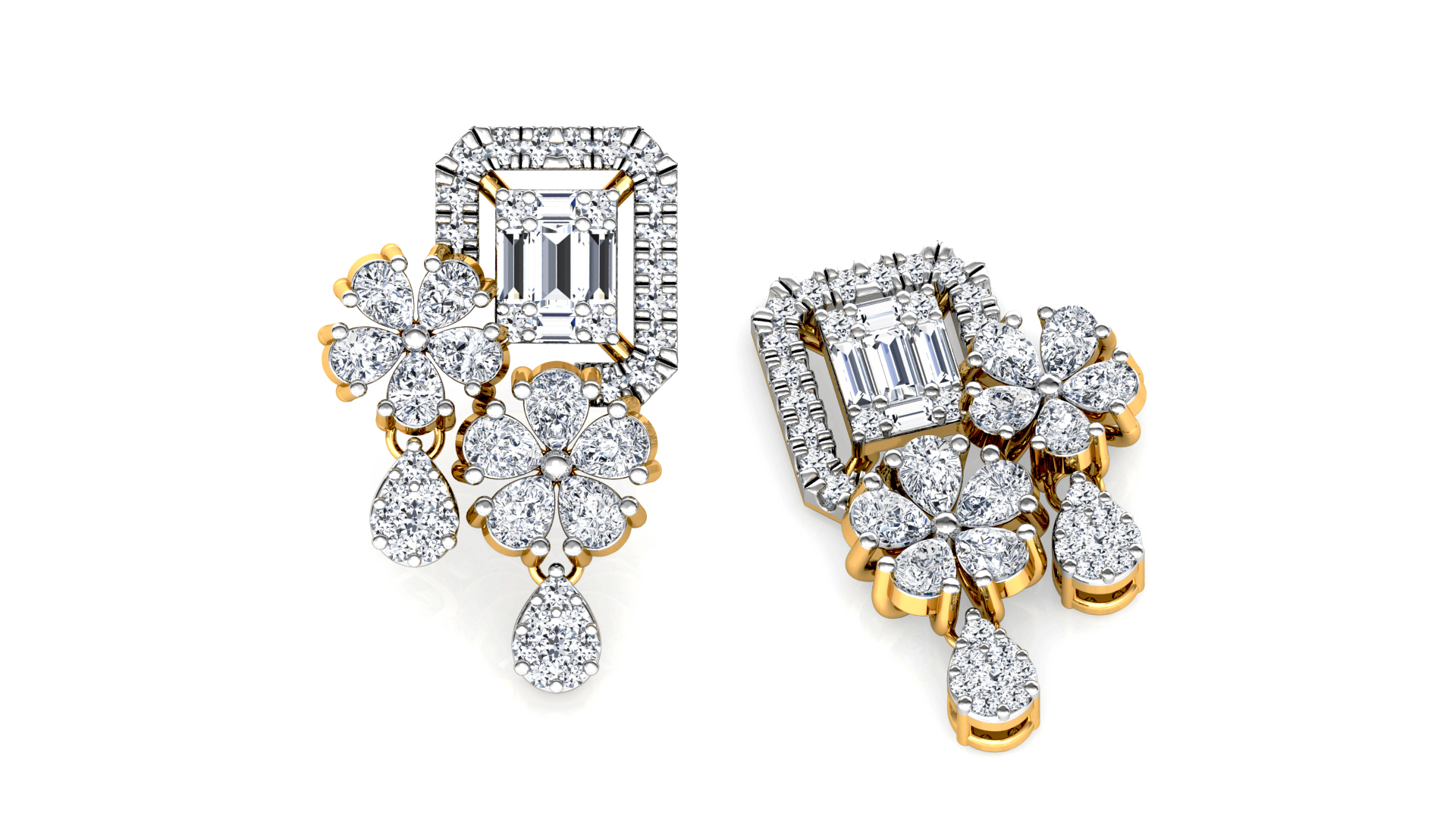 Designer Trendy Gold Diamond Earring