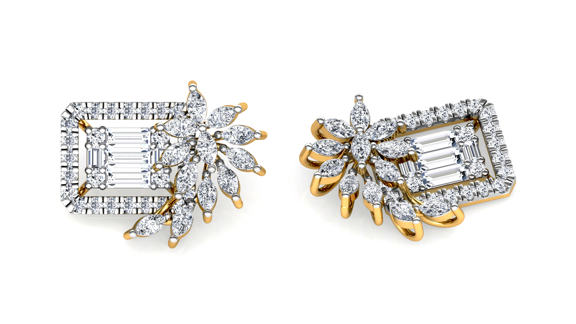 Designer Trendy Gold Diamond Earring