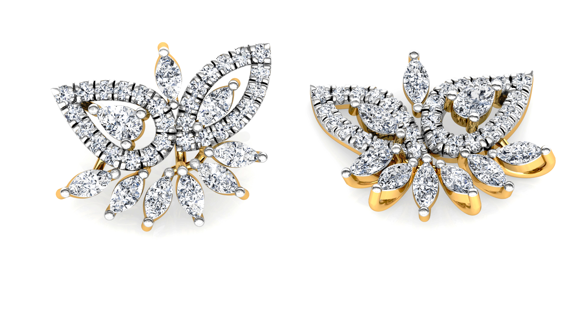 Designer Trendy Gold Diamond Earring