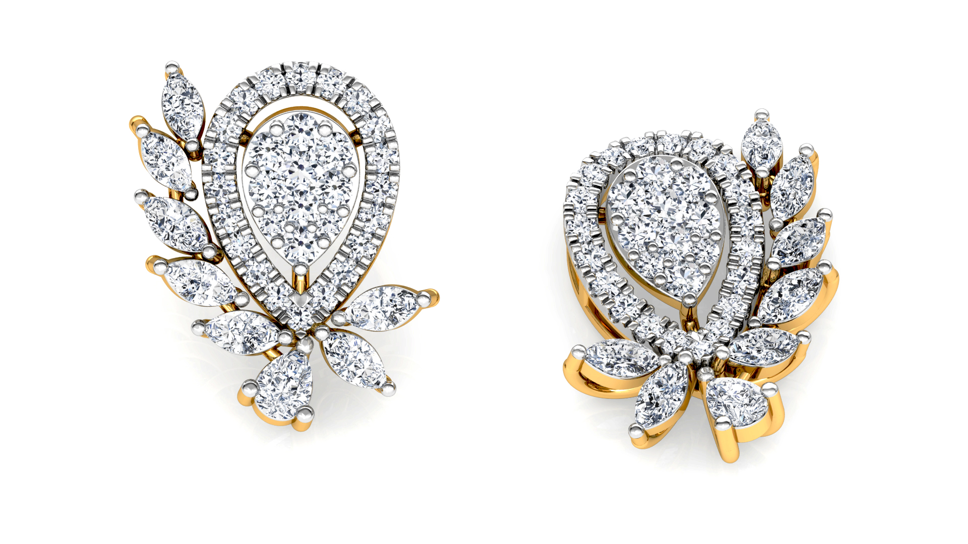 Designer Trendy Gold Diamond Earring