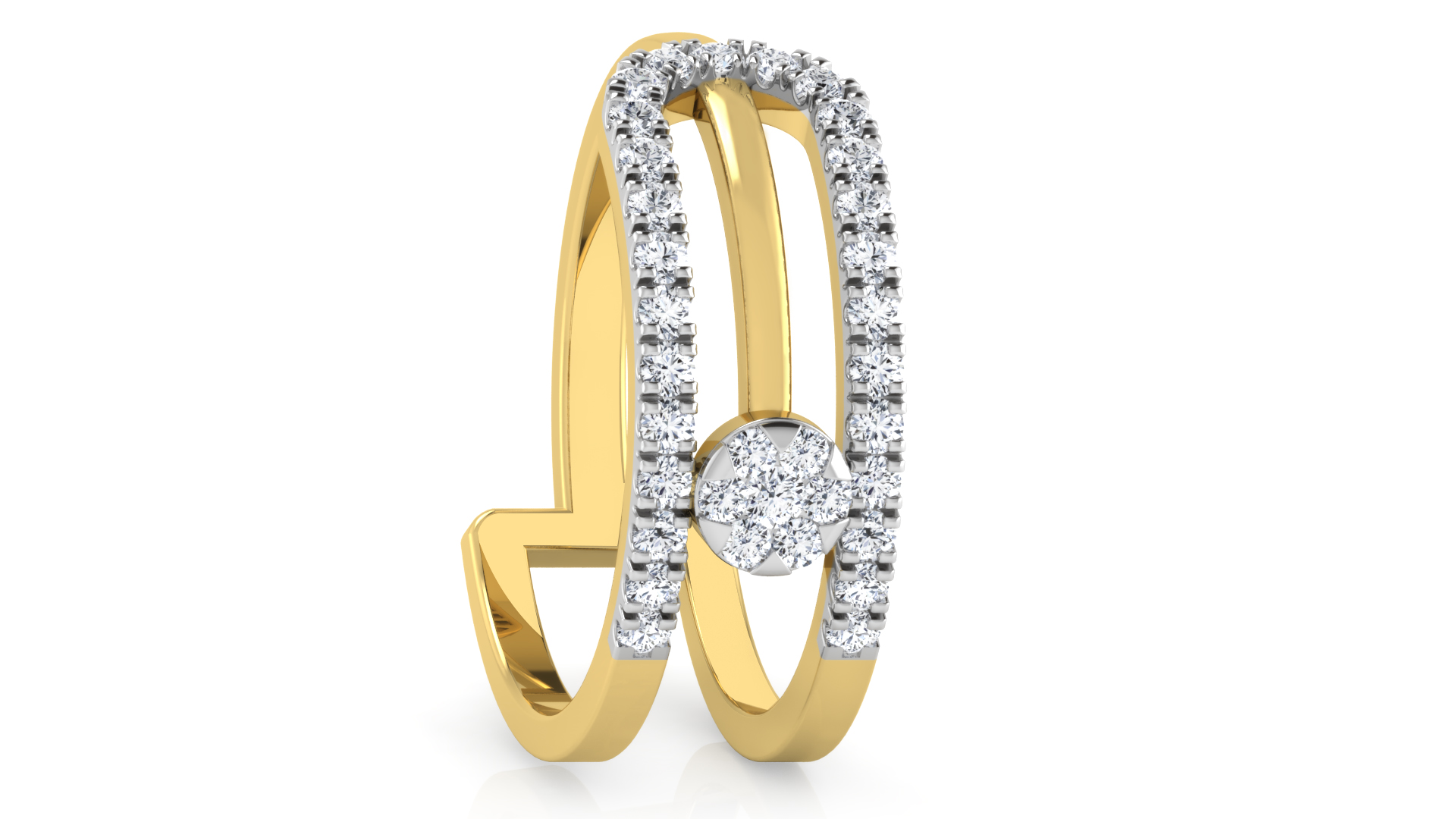 Designer Stylish 18 K Gold Diamond Ring for Women and Girls