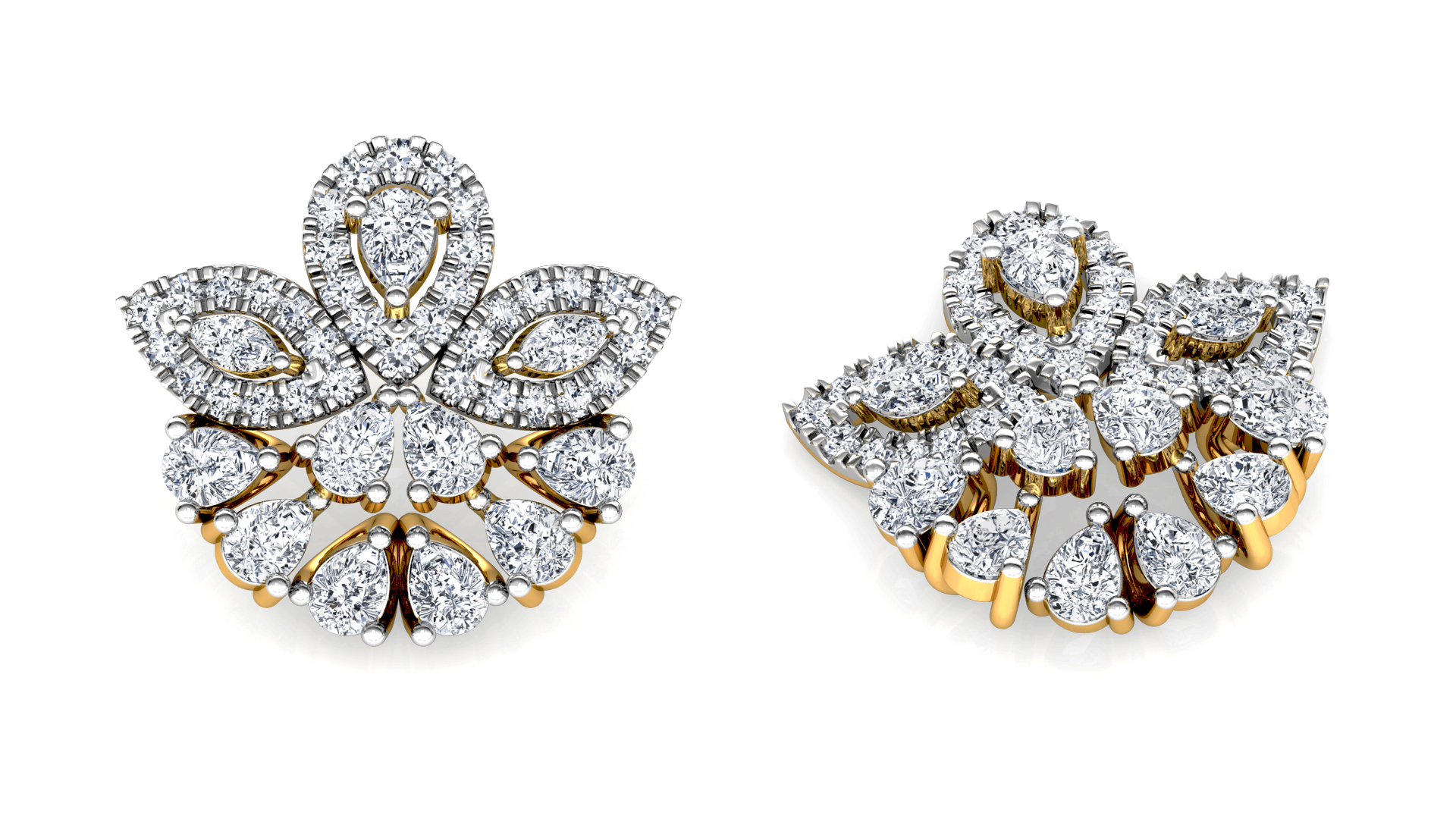 Designer Gold Trendy Diamond Earring