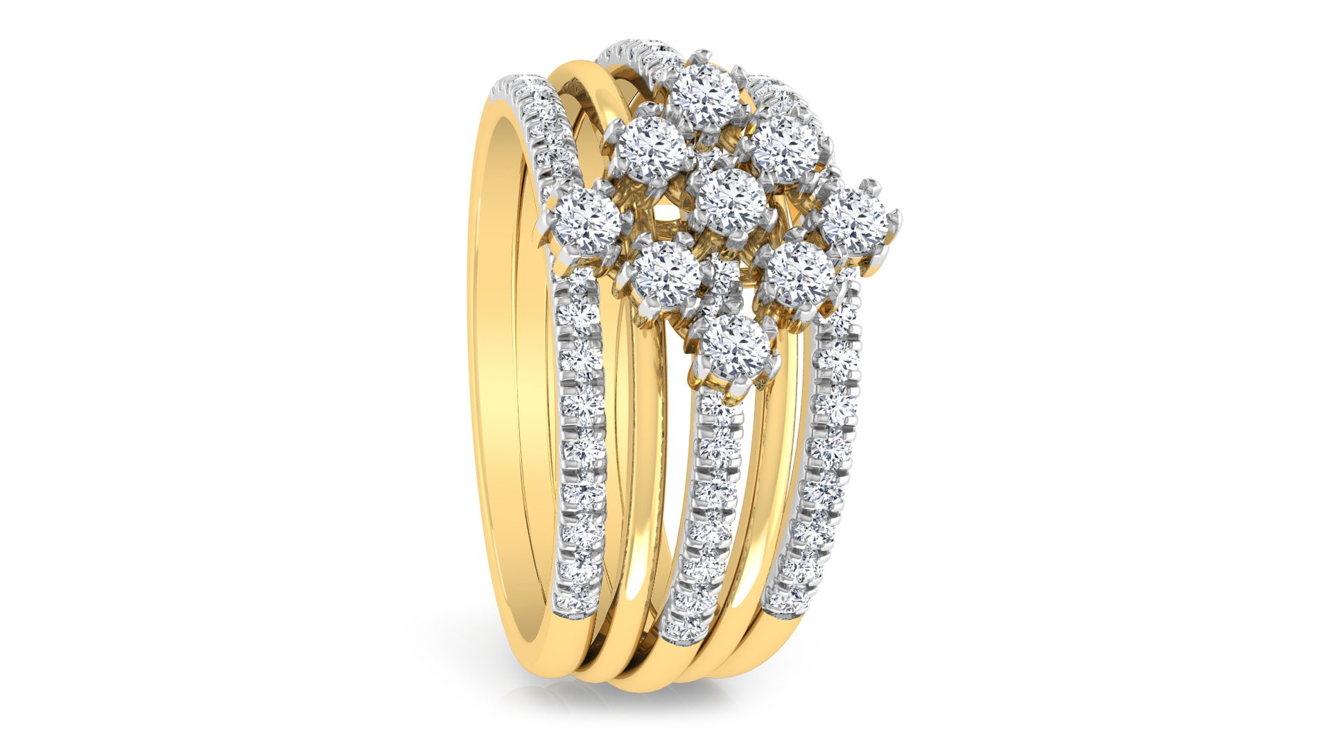 Designer Stylish 18 K Gold Diamond Ring for Women and Girls
