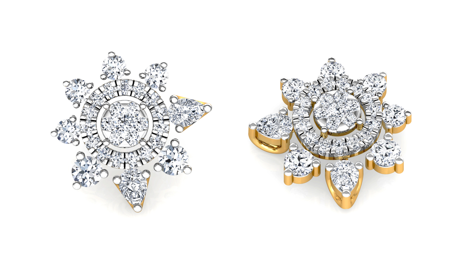 Designer Trendy Gold Diamond Earring