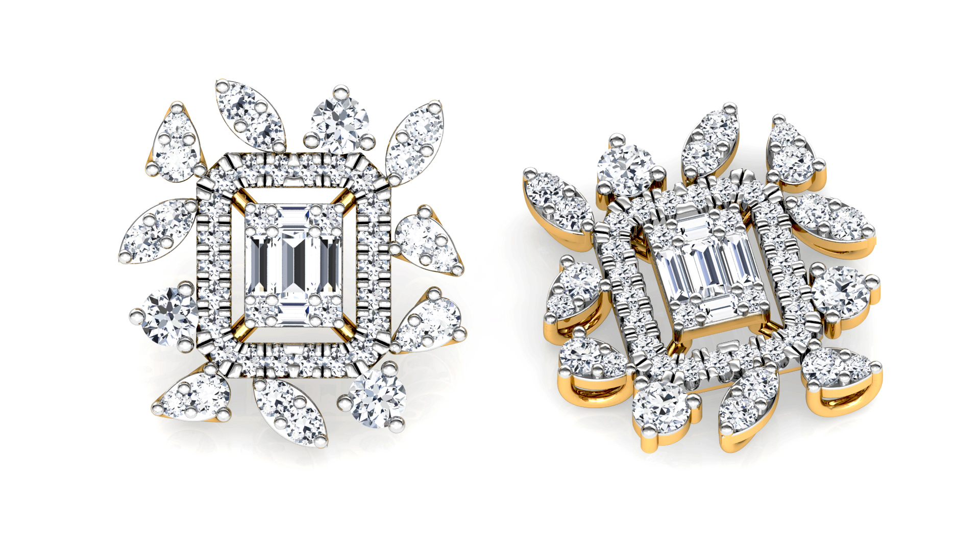 Designer Trendy Gold Diamond Earring