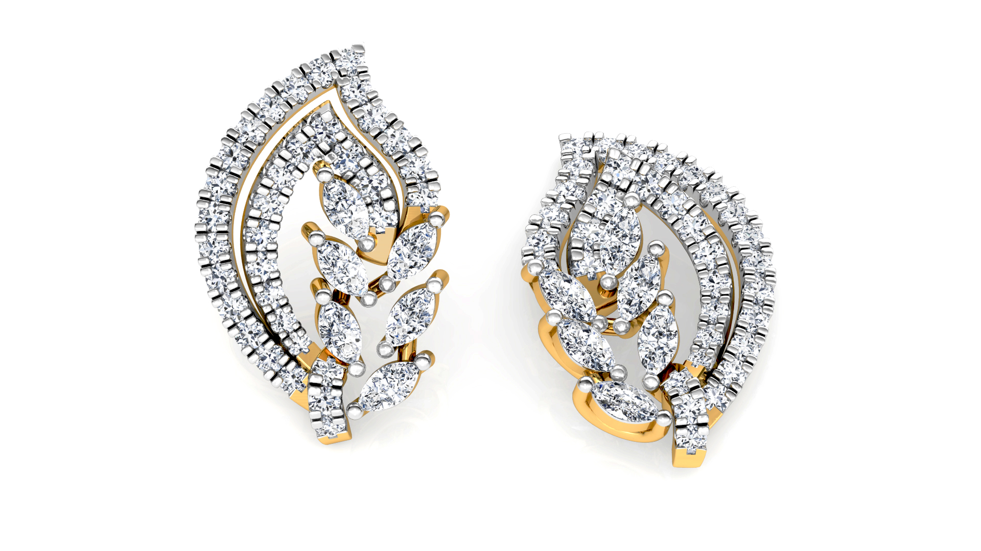 Designer Trendy Gold Diamond Earring