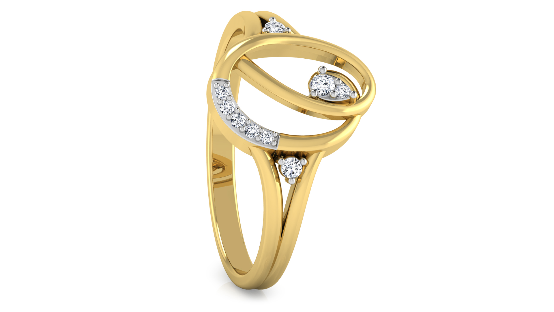 Designer Stylish 18 K Gold Diamond Ring for Women and Girls