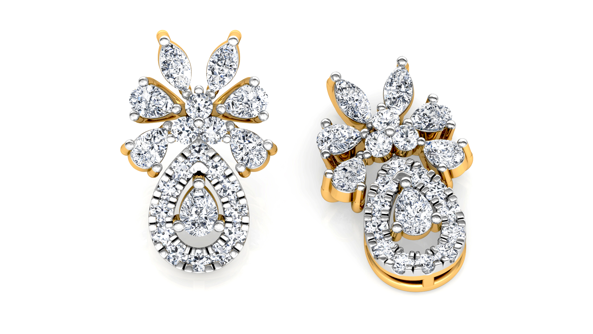 Designer Trendy Gold Diamond Earring