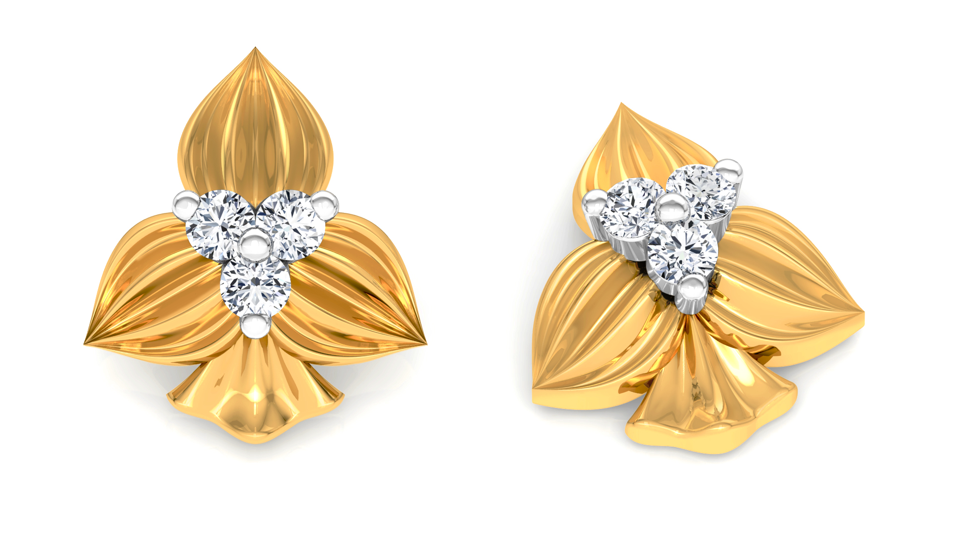 Designer Gold Trendy Diamond Earring