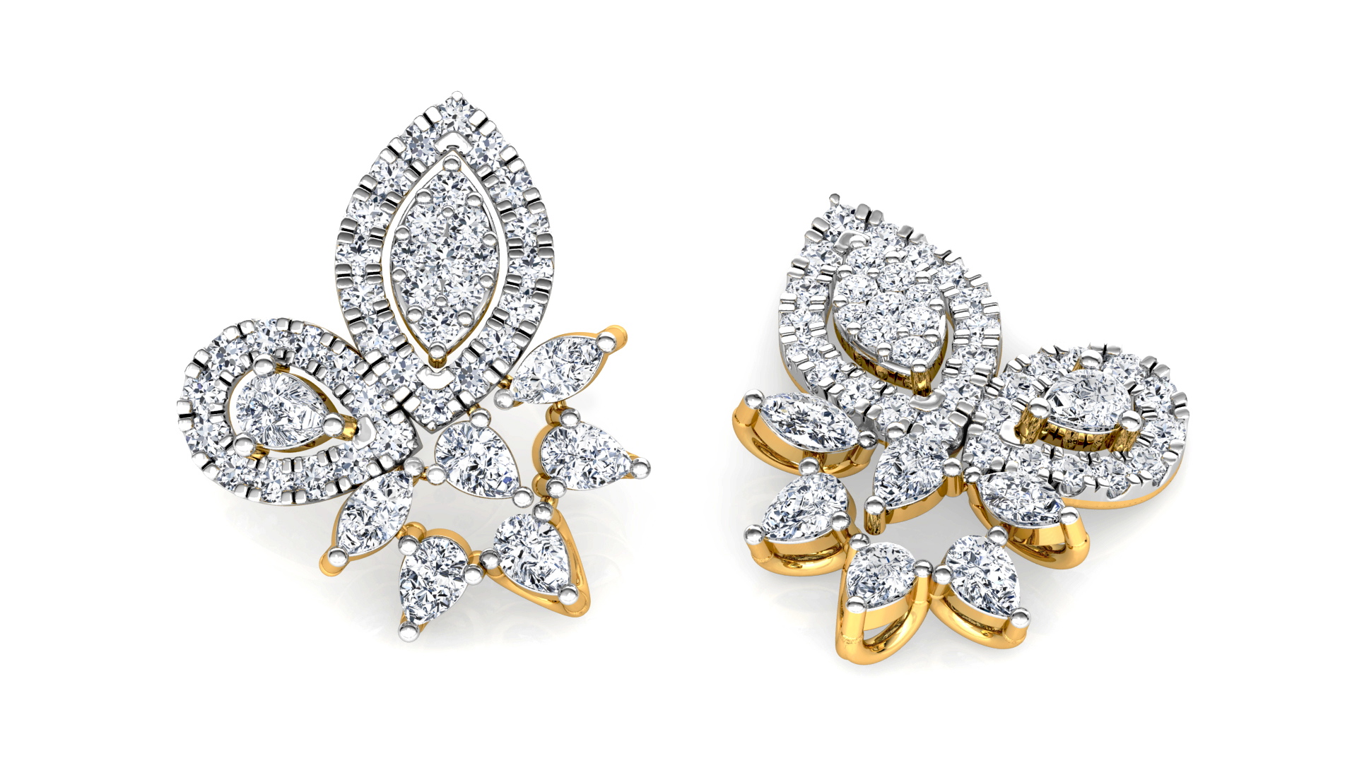 Designer Trendy Gold Diamond Earring