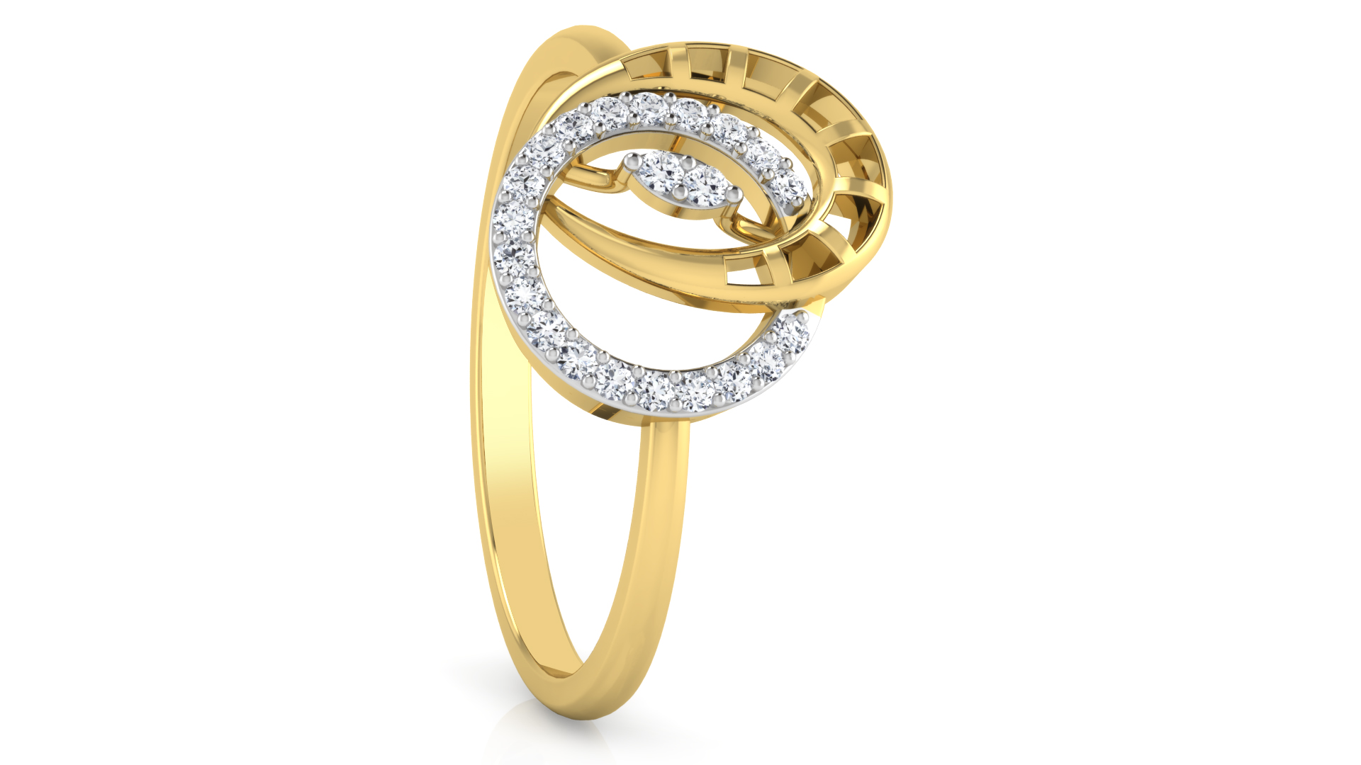 Designer Stylish 18 K Gold Diamond Ring for Women and Girls
