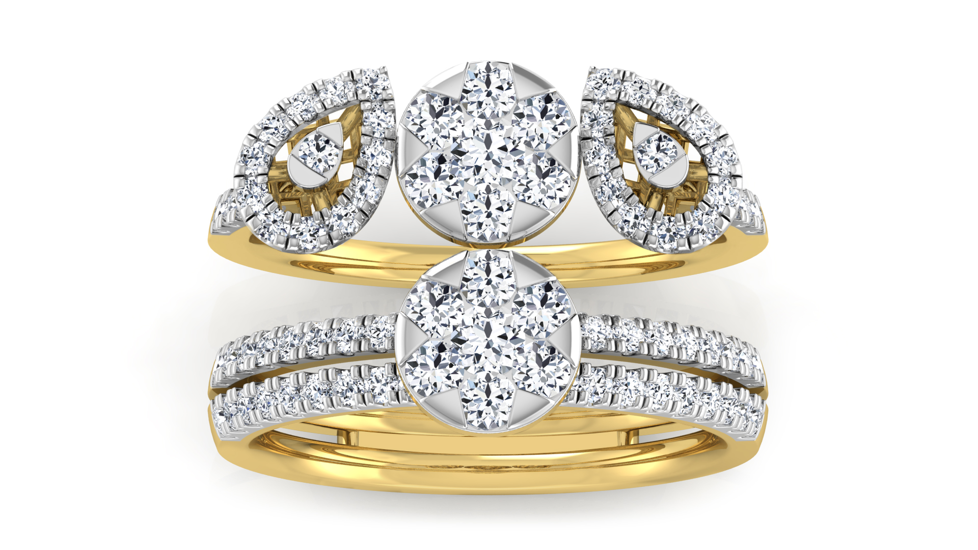 Designer Stylish 18 K Gold Diamond Ring for Women and Girls