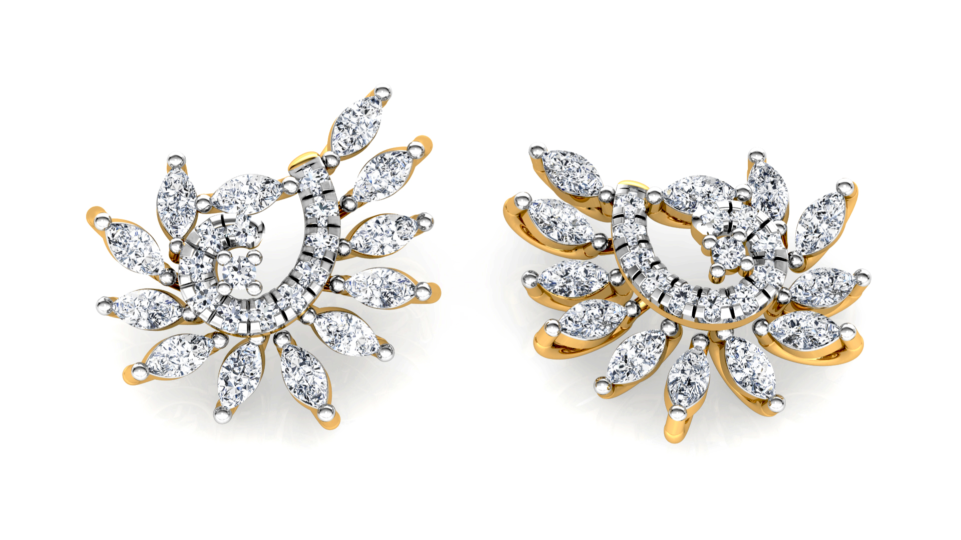 Designer Trendy Gold Diamond Earring