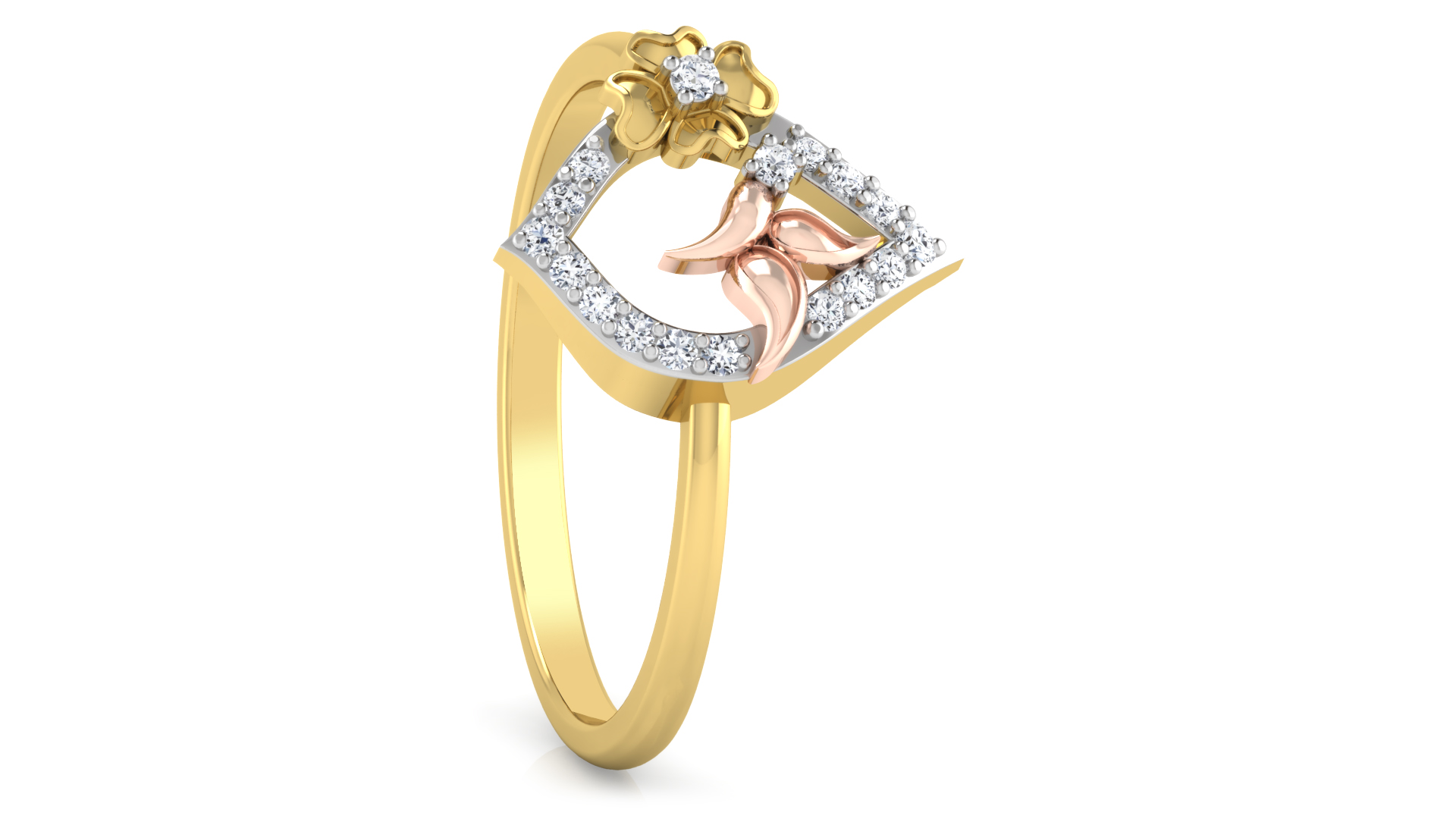 Designer Stylish 18 K Gold Diamond Ring for Women and Girls
