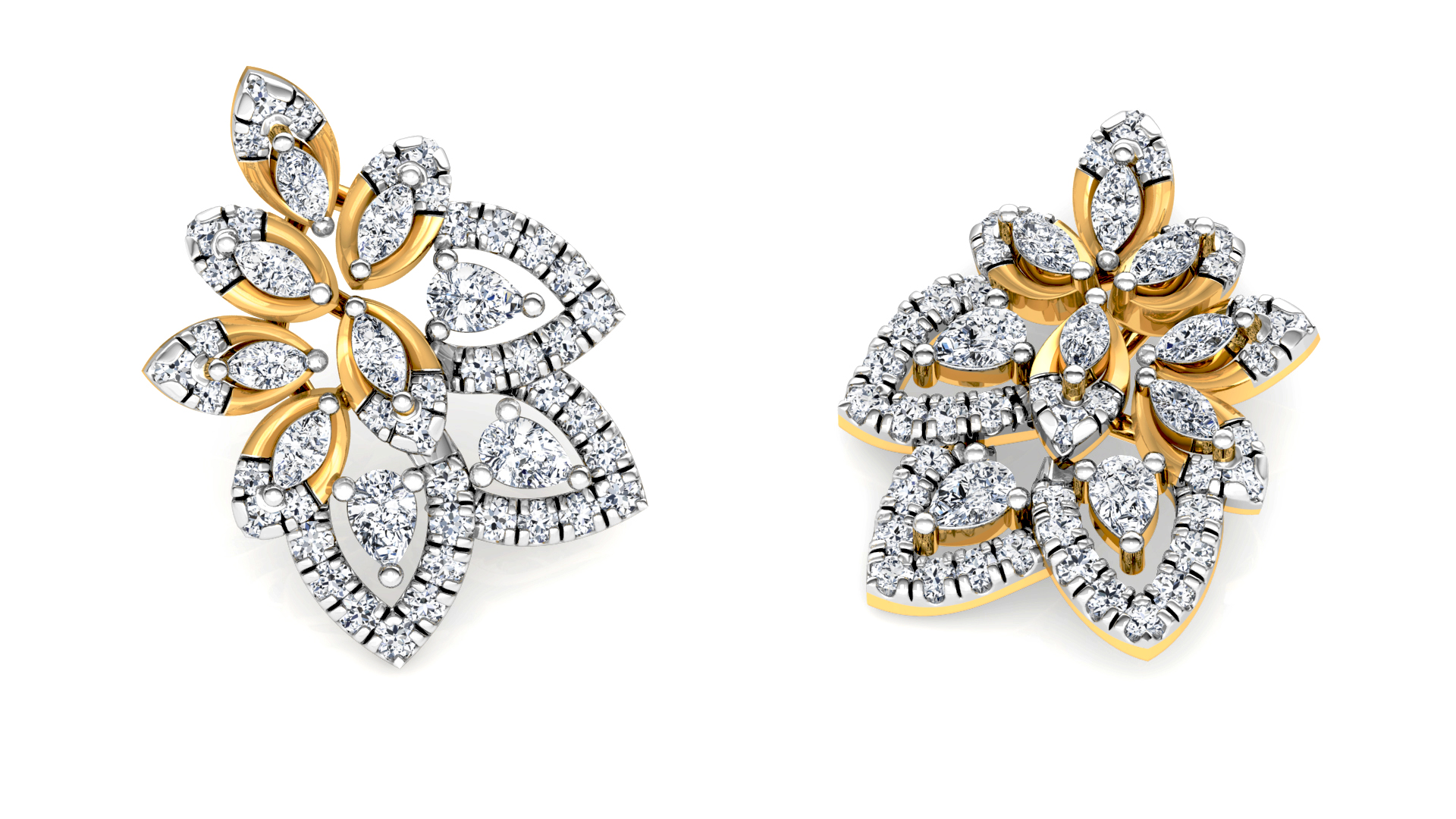 Designer Trendy Gold Diamond Earring