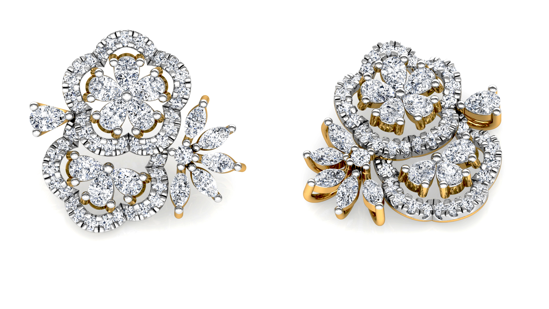 Designer Trendy Gold Diamond Earring