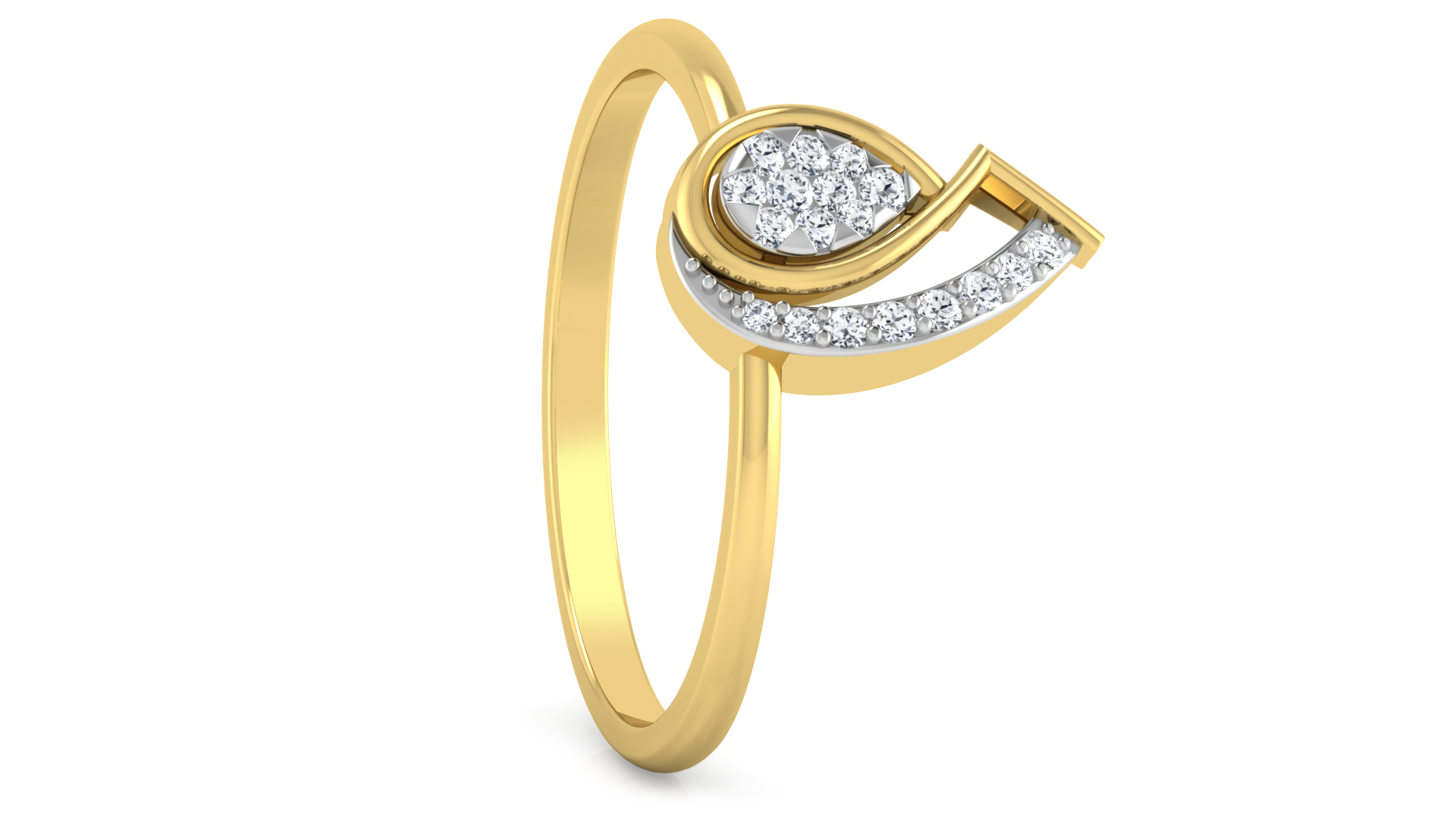 Designer Stylish 18 K Gold Diamond Ring for Women and Girls