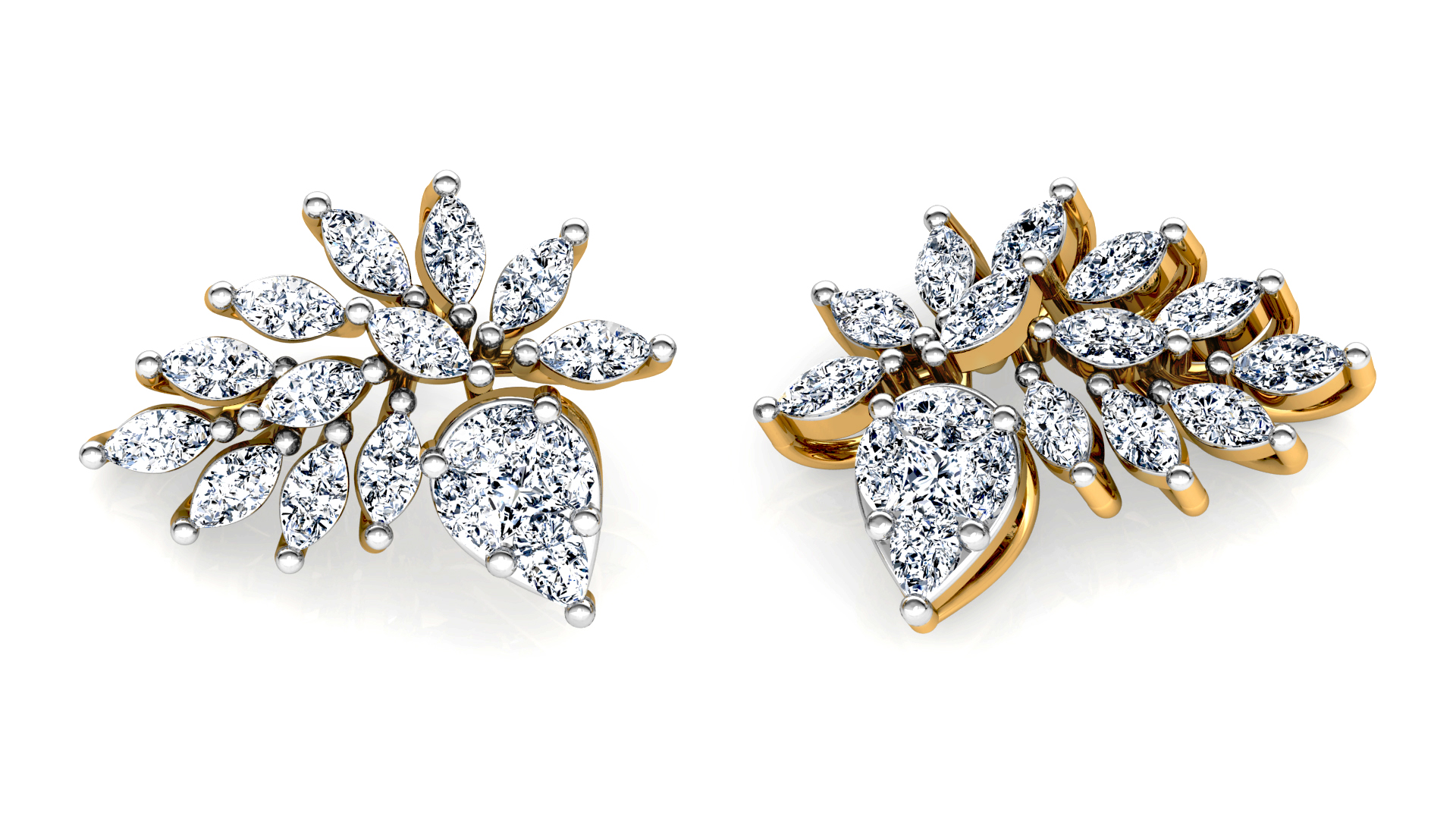 Designer Trendy Gold Diamond Earring