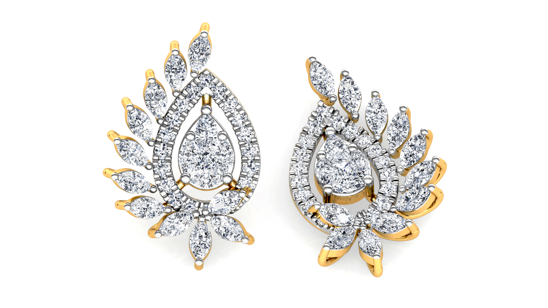 Designer Gold Trendy Diamond Earring