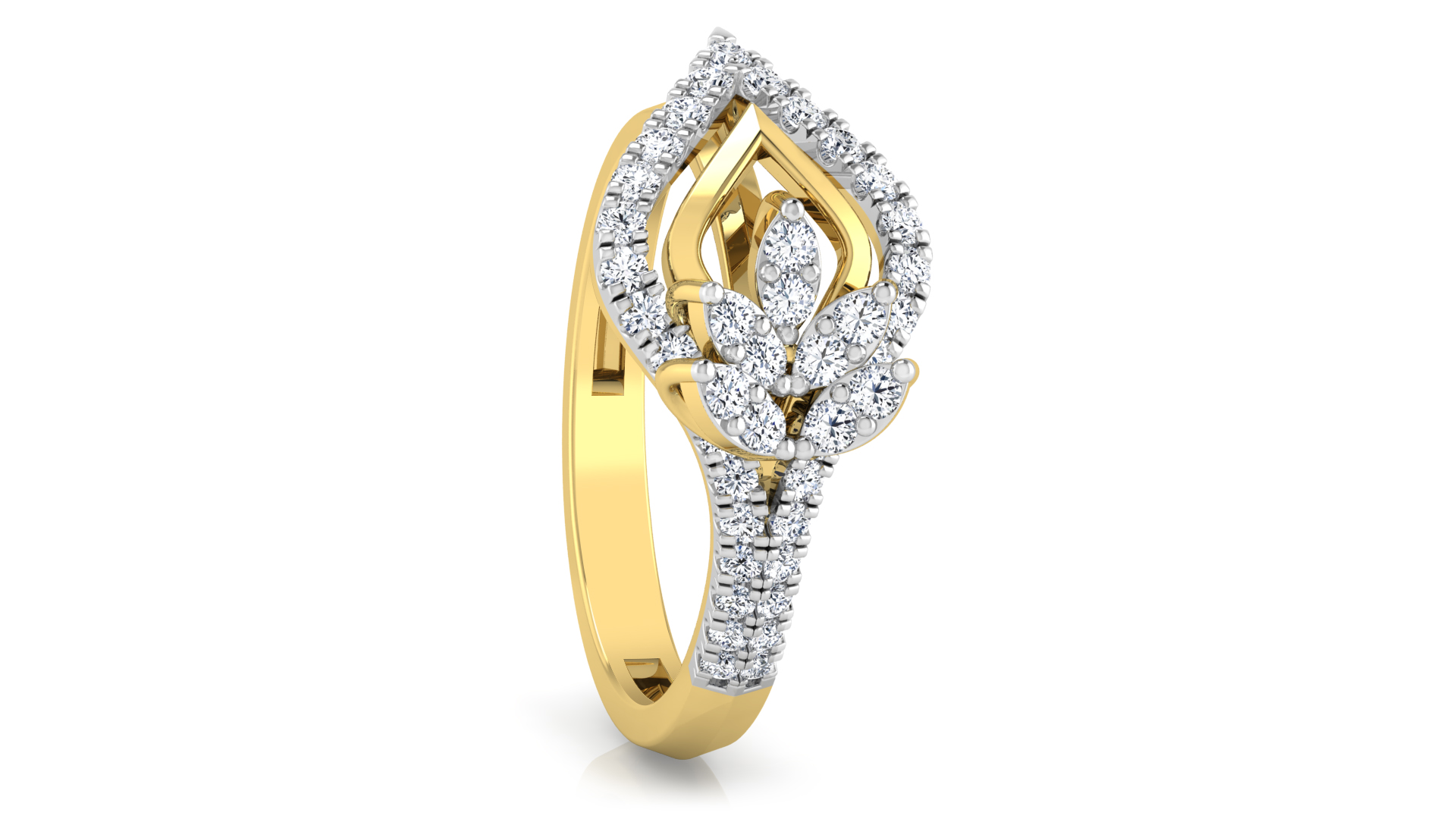 Designer Stylish 18 K Gold Diamond Ring for Women and Girls