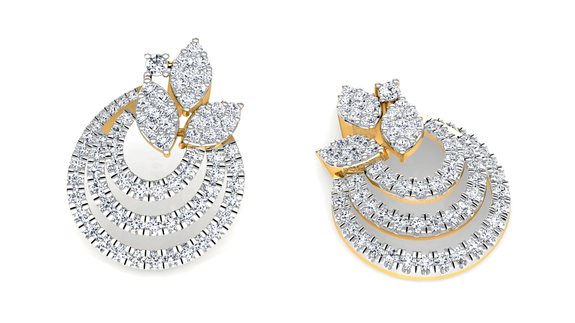 Designer Trendy Gold Diamond Earring