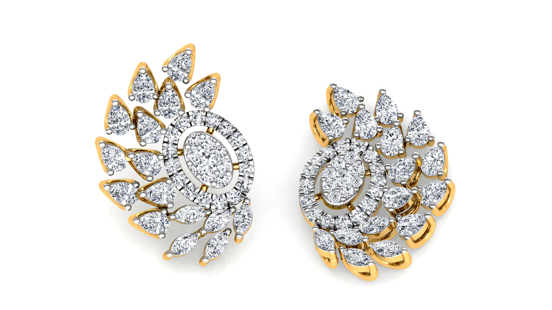 Designer Trendy Gold Diamond Earring