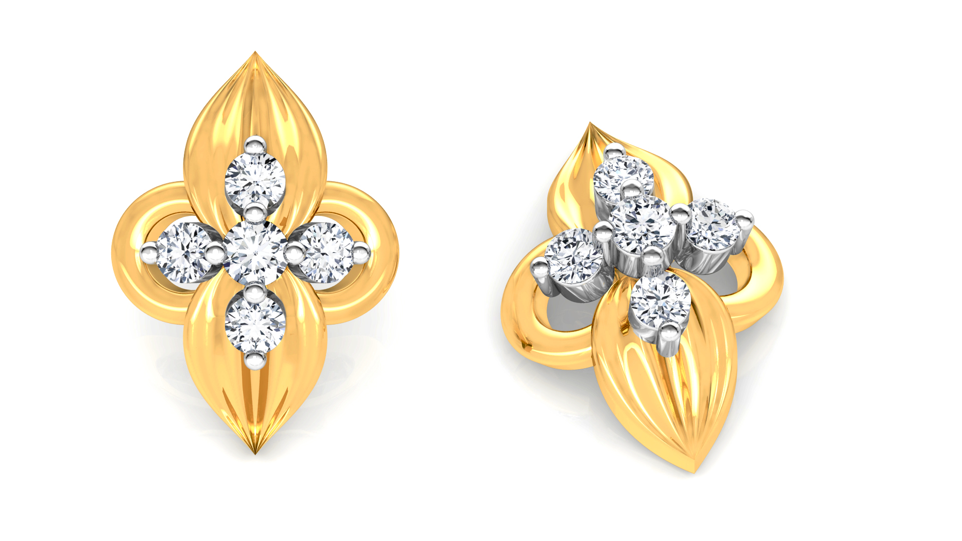 Designer Gold Trendy Diamond Earring