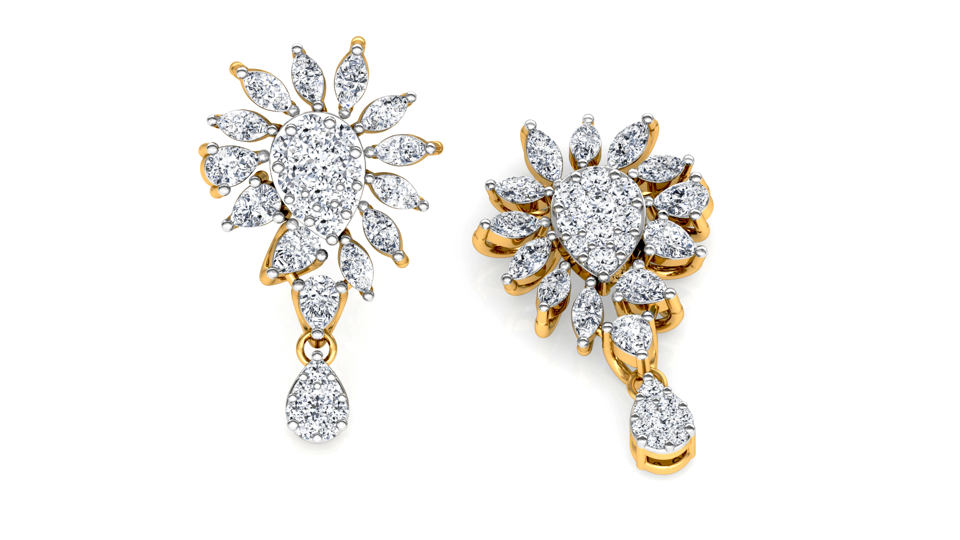 Designer Trendy Gold Diamond Earring