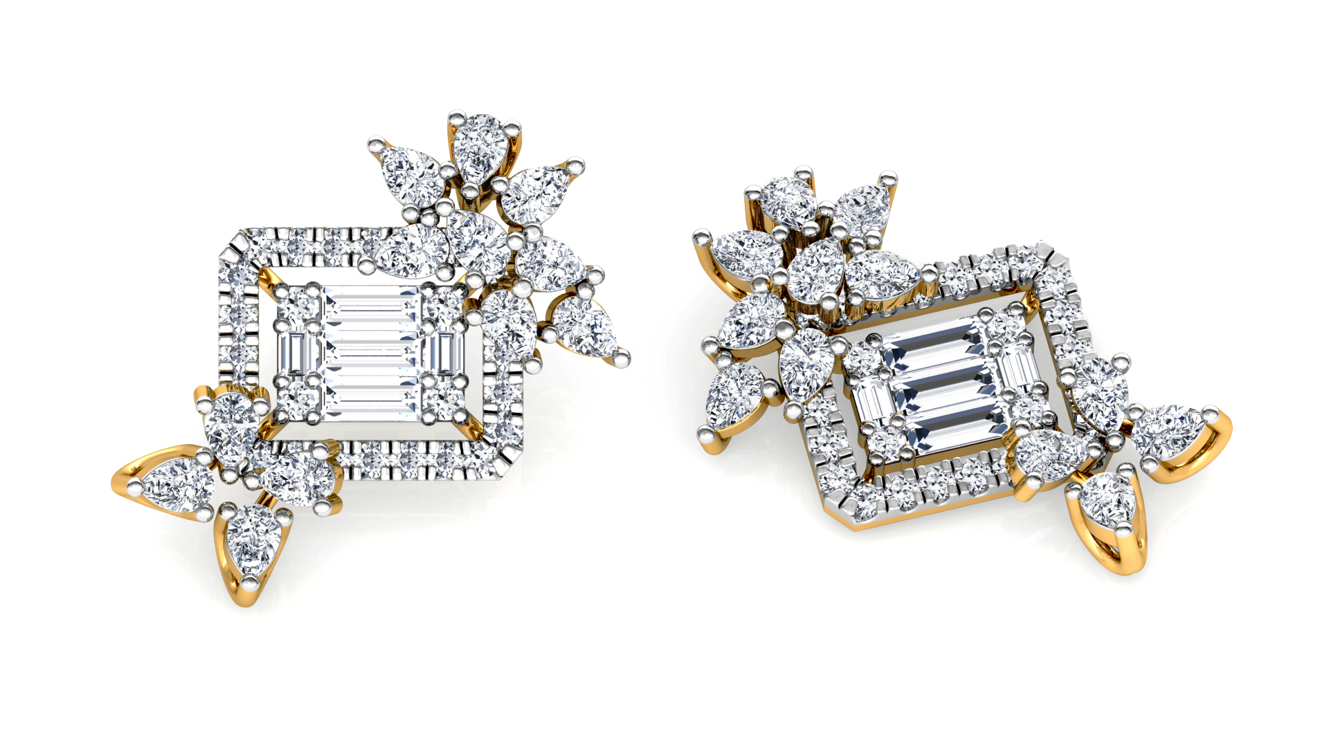 Designer Trendy Gold Diamond Earring