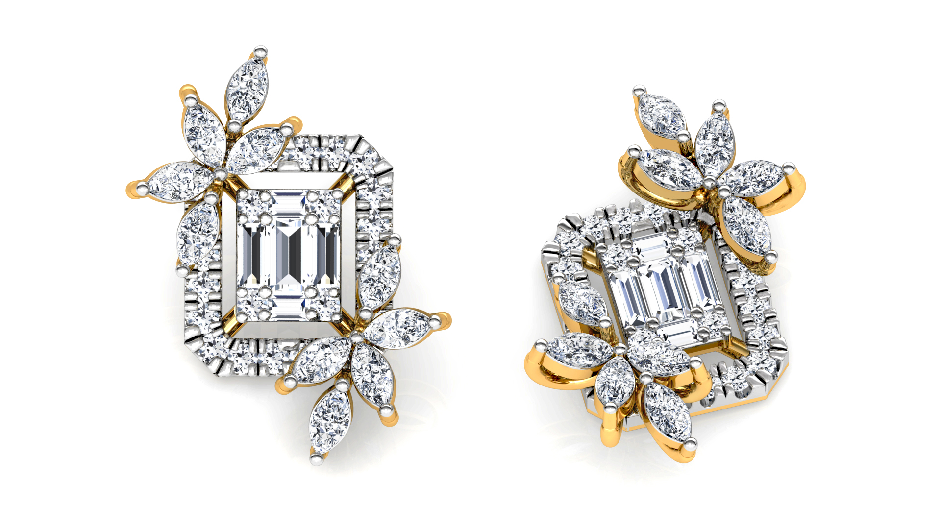 Designer Trendy Gold Diamond Earring