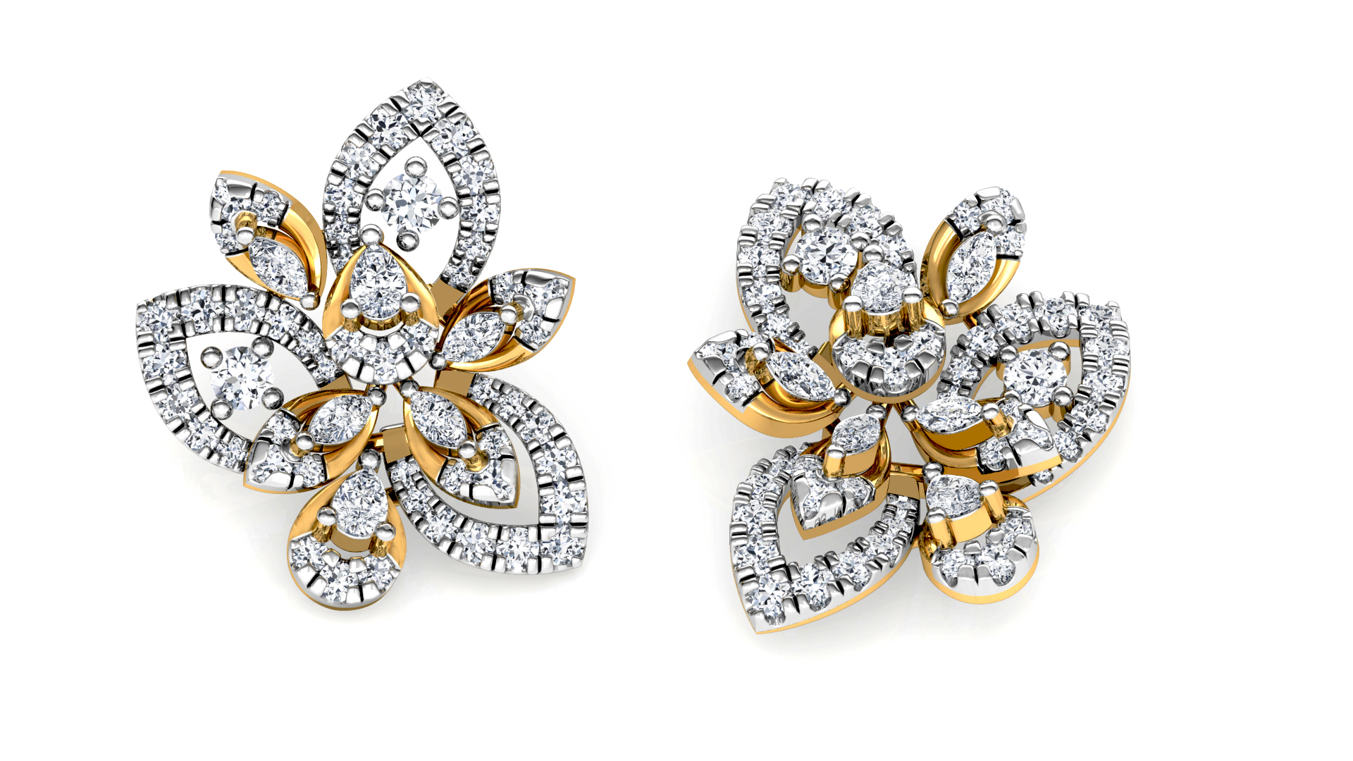 Designer Trendy Gold Diamond Earring