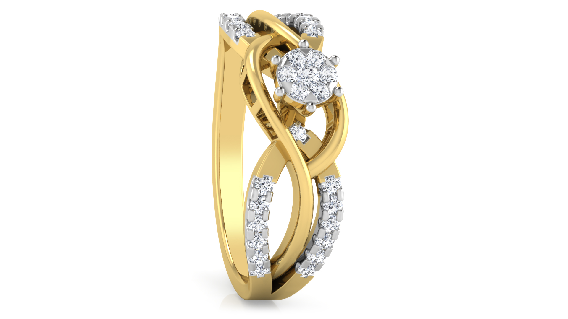 Designer Stylish 18 K Gold Diamond Ring for Women and Girls