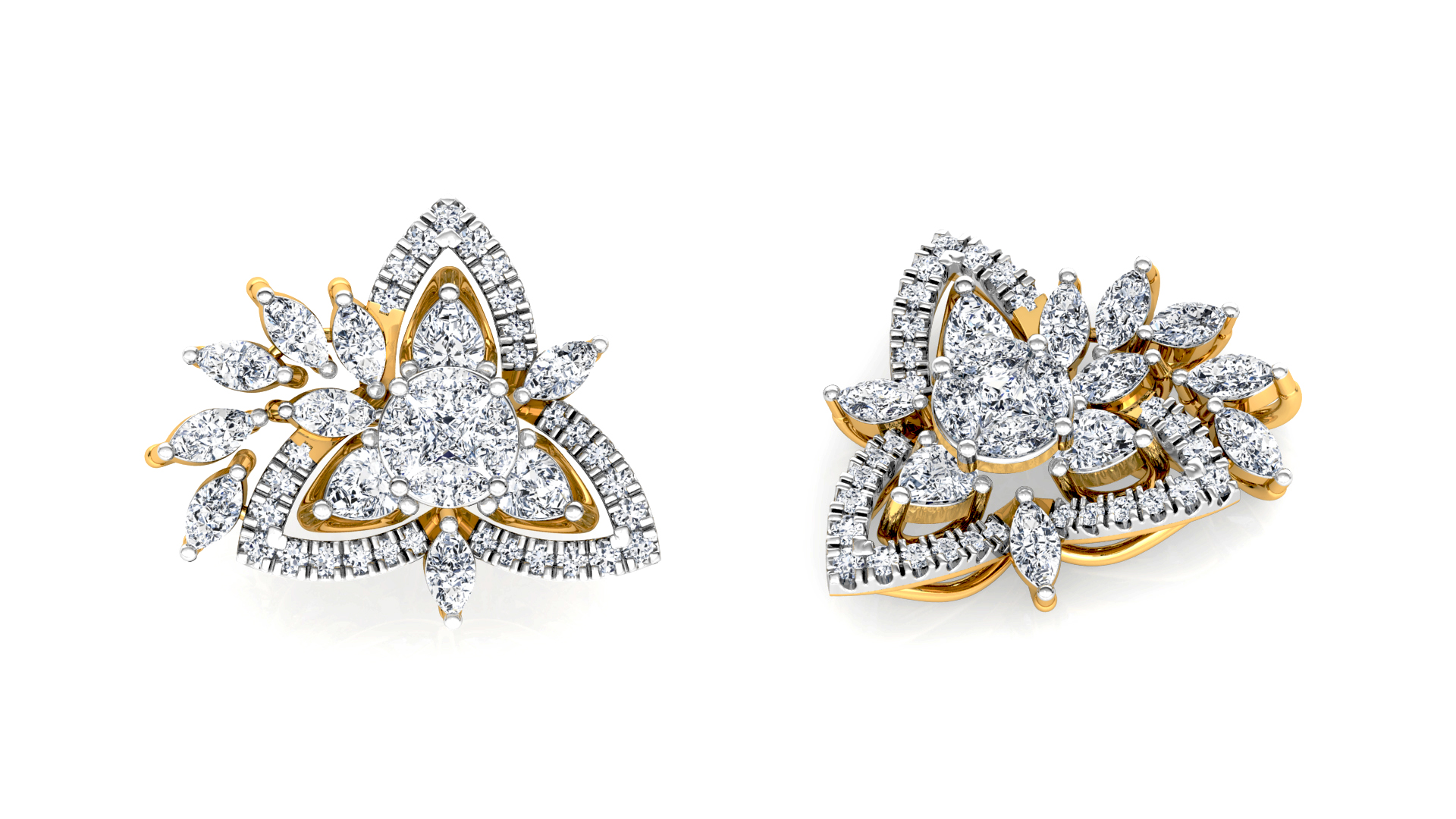 Designer Gold Trendy Diamond Earring