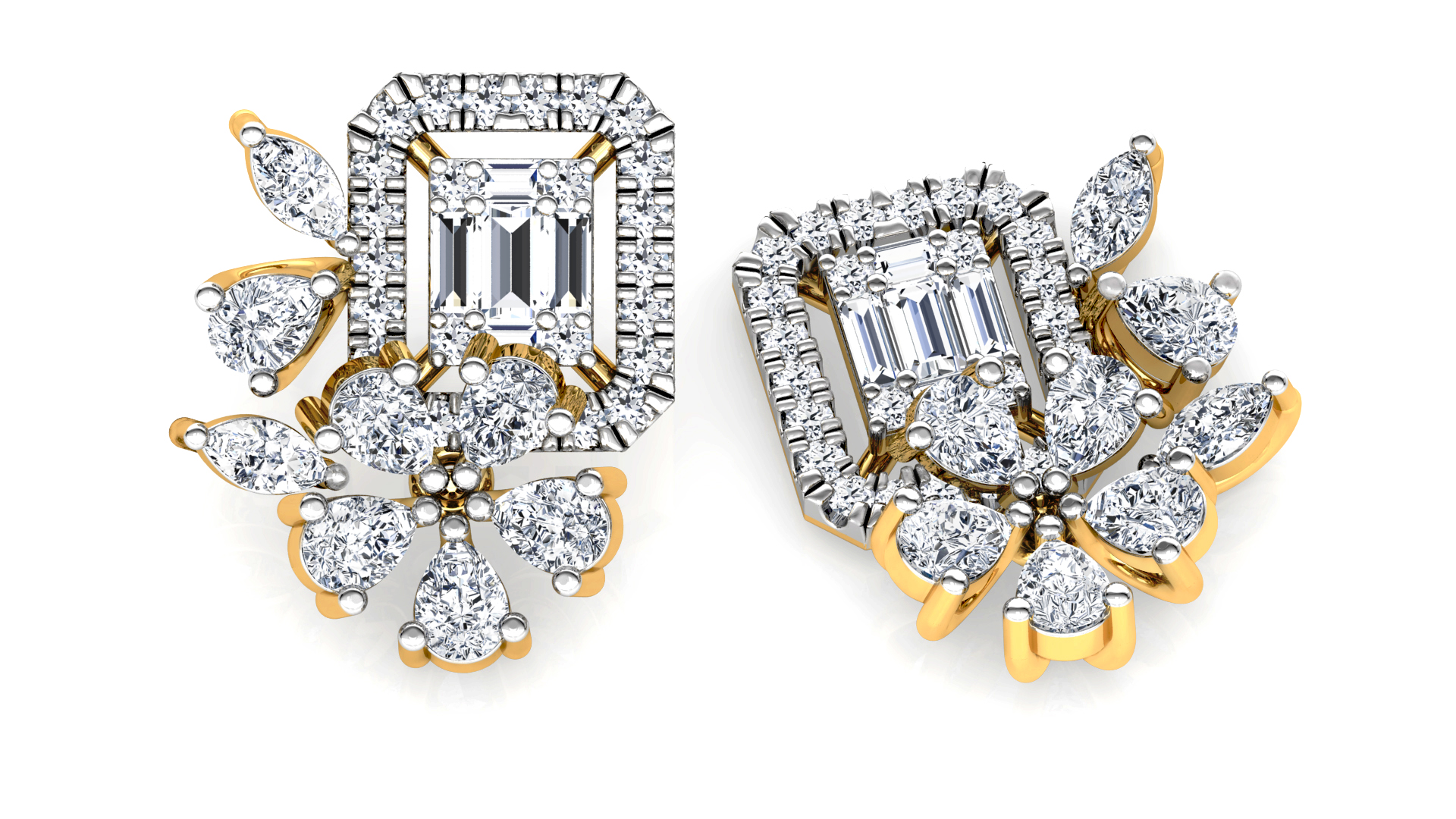 Designer Trendy Gold Diamond Earring