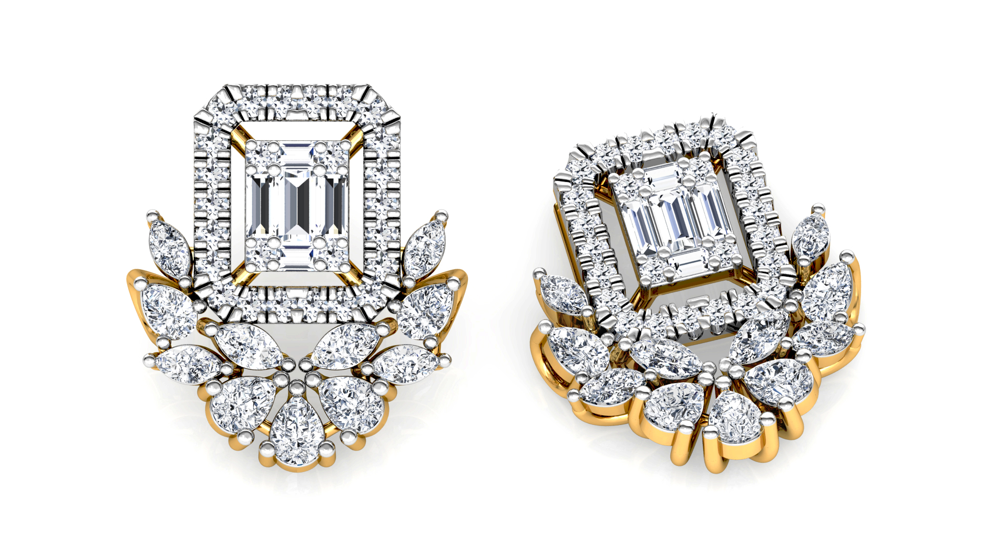 Designer Trendy Gold Diamond Earring