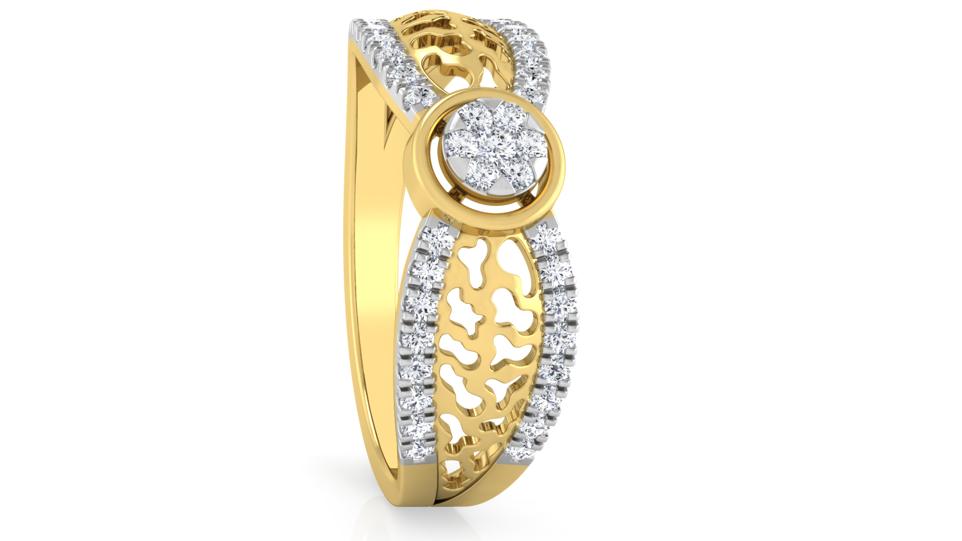 Designer Stylish 18 K Gold Diamond Ring for Women and Girls