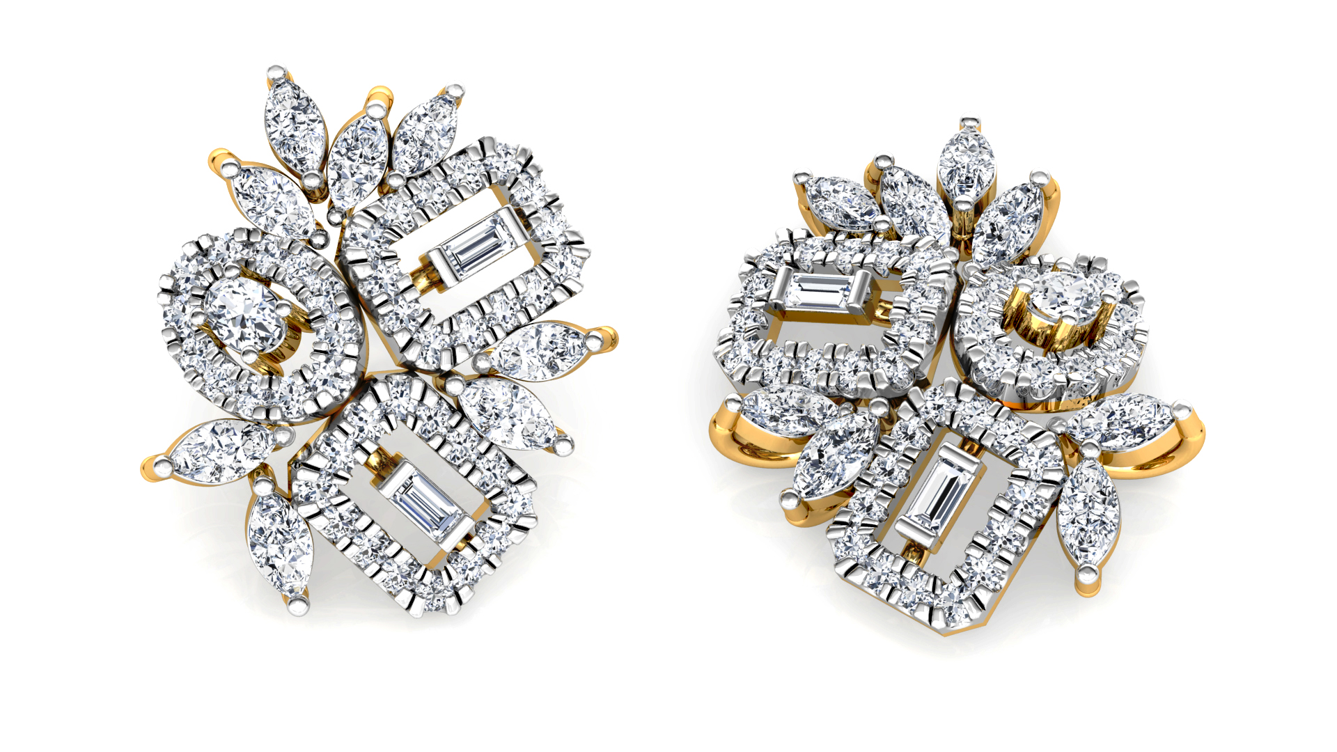 Designer Trendy Gold Diamond Earring