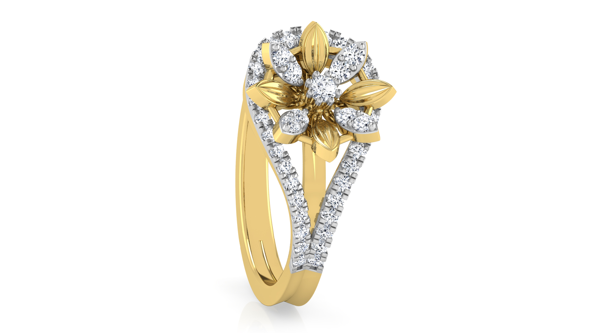 Designer Stylish 18 K Gold Diamond Ring for Women and Girls