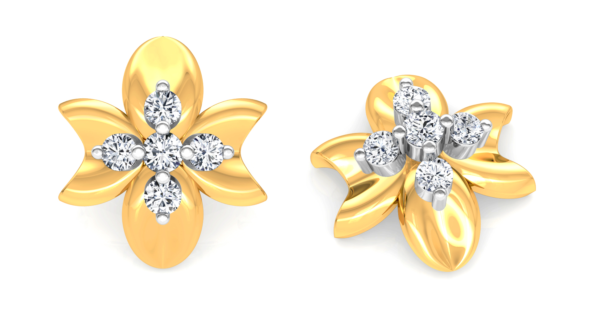 Designer Gold Trendy Diamond Earring