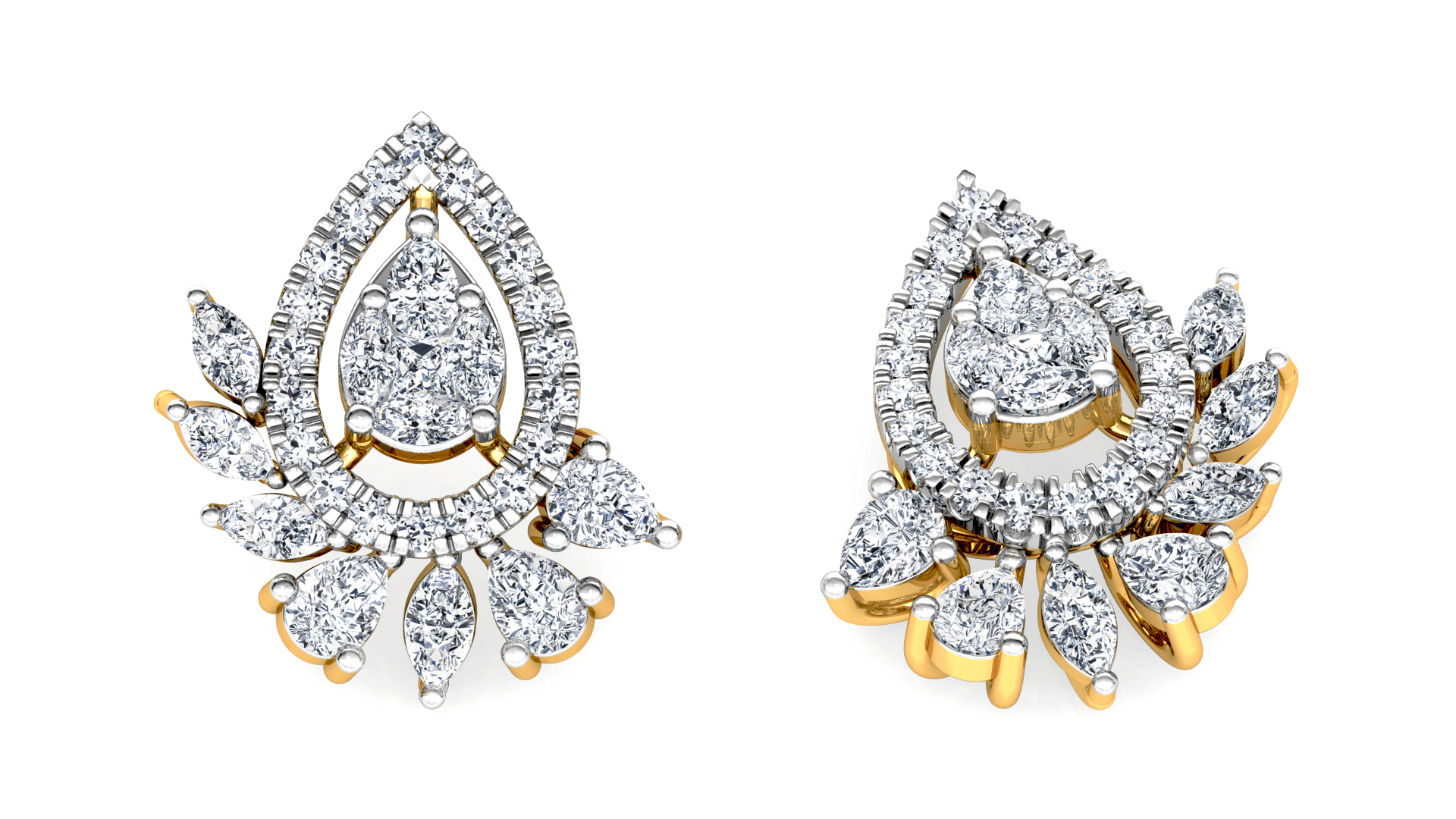 Designer Gold Trendy Diamond Earring