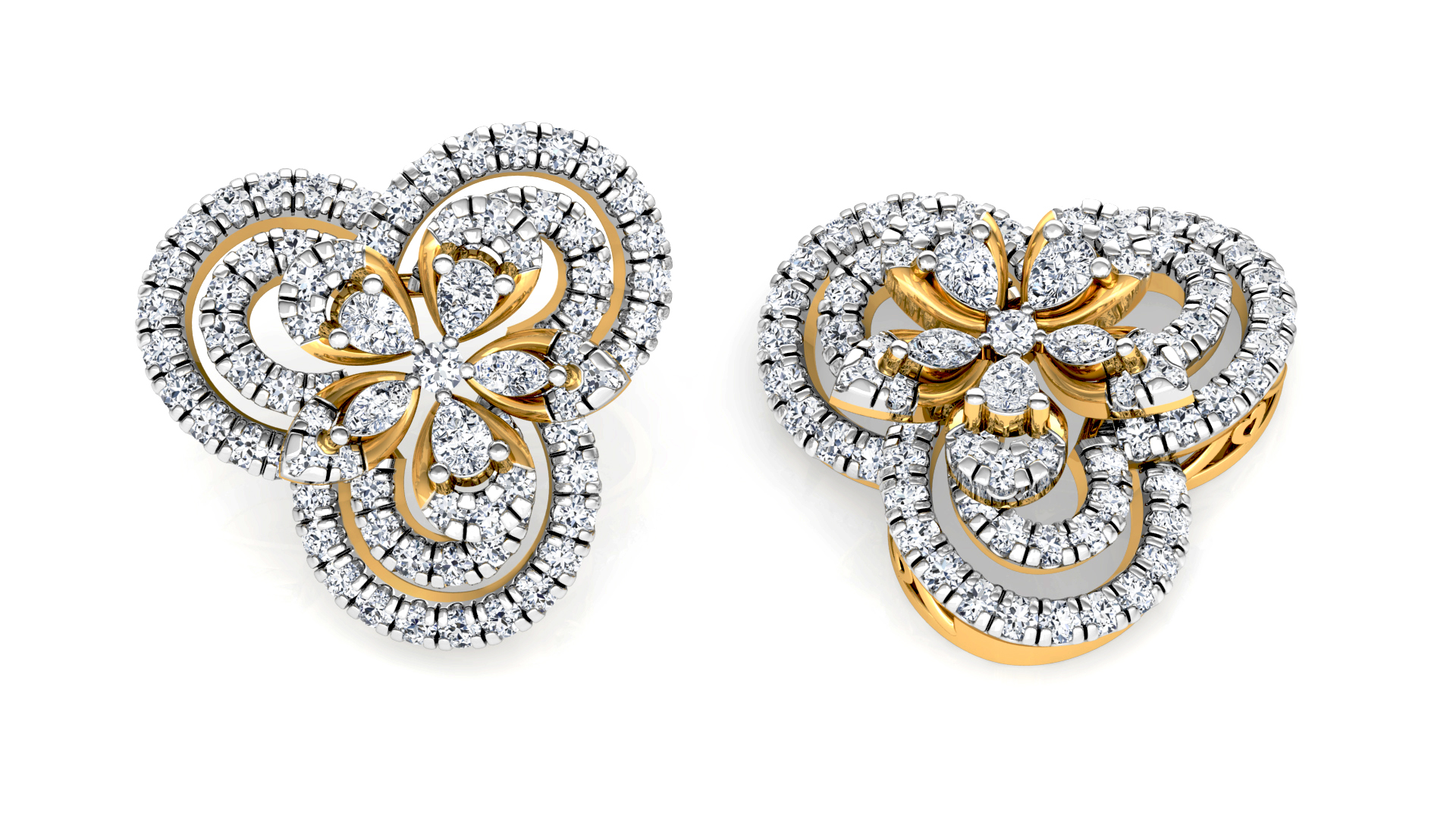 Designer Trendy Gold Diamond Earring
