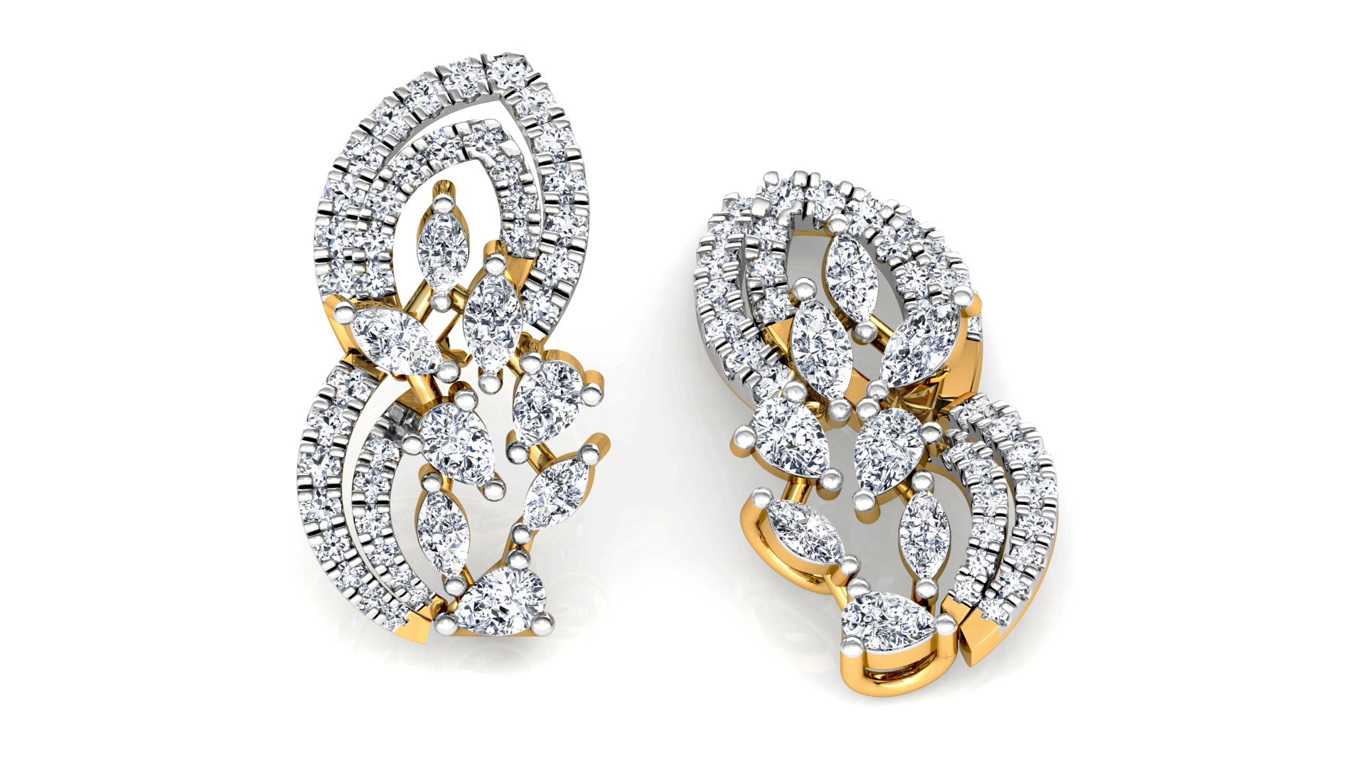 Designer Trendy Gold Diamond Earring