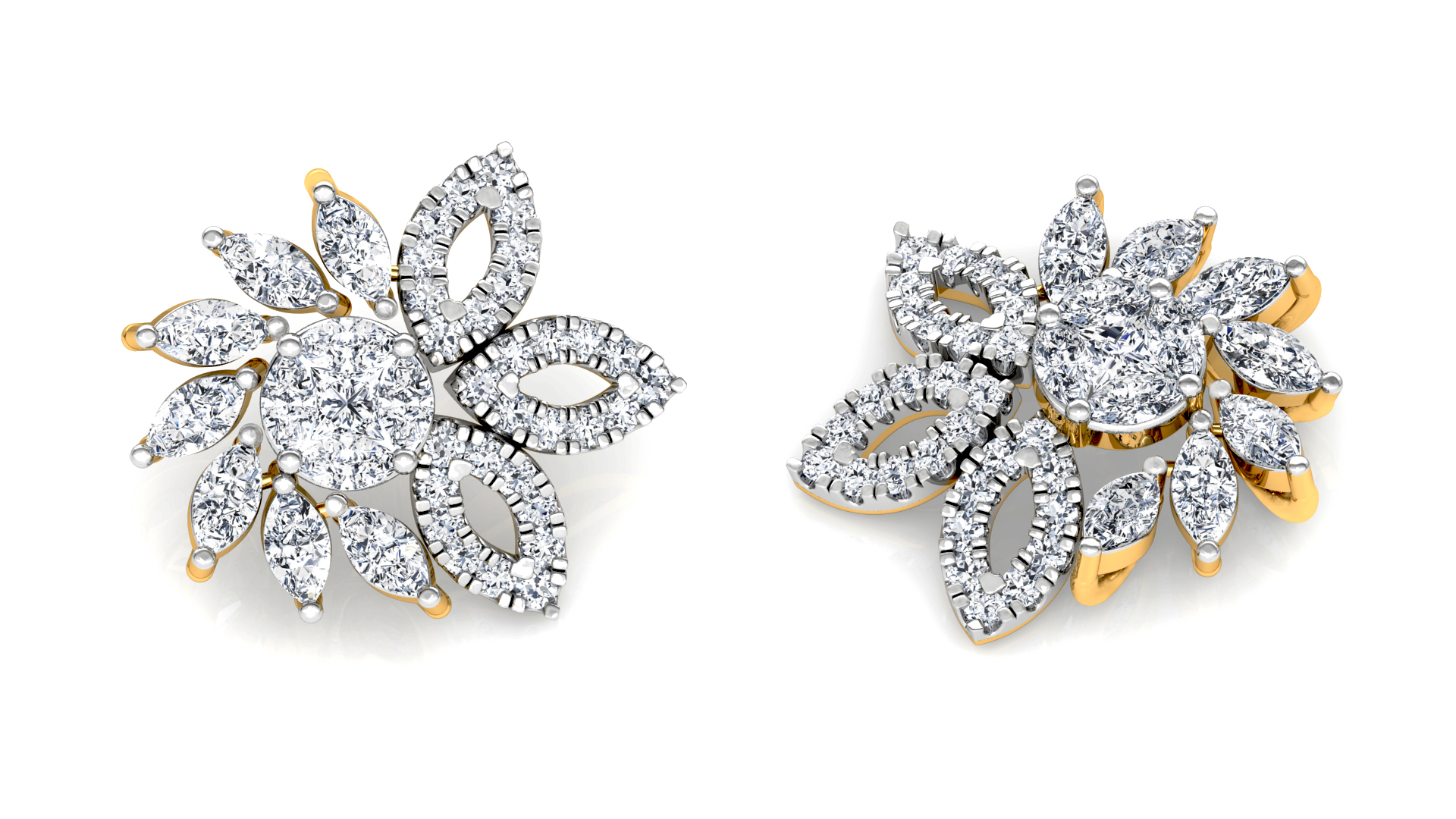 Designer Gold Trendy Diamond Earring